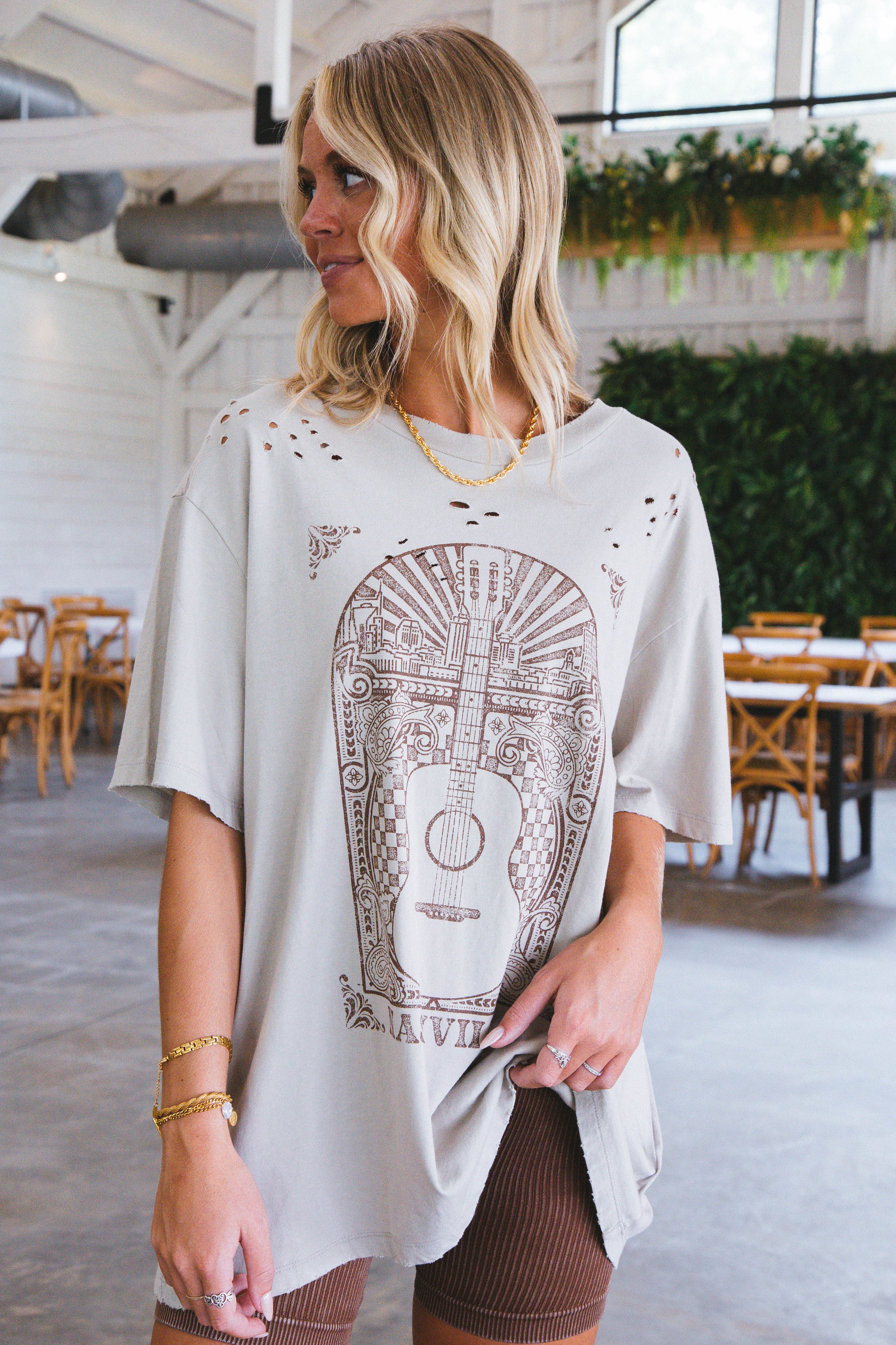 Nashville Vintage Graphic Tee, Khaki sold by North & Main Clothing Company product image thumbnail 4