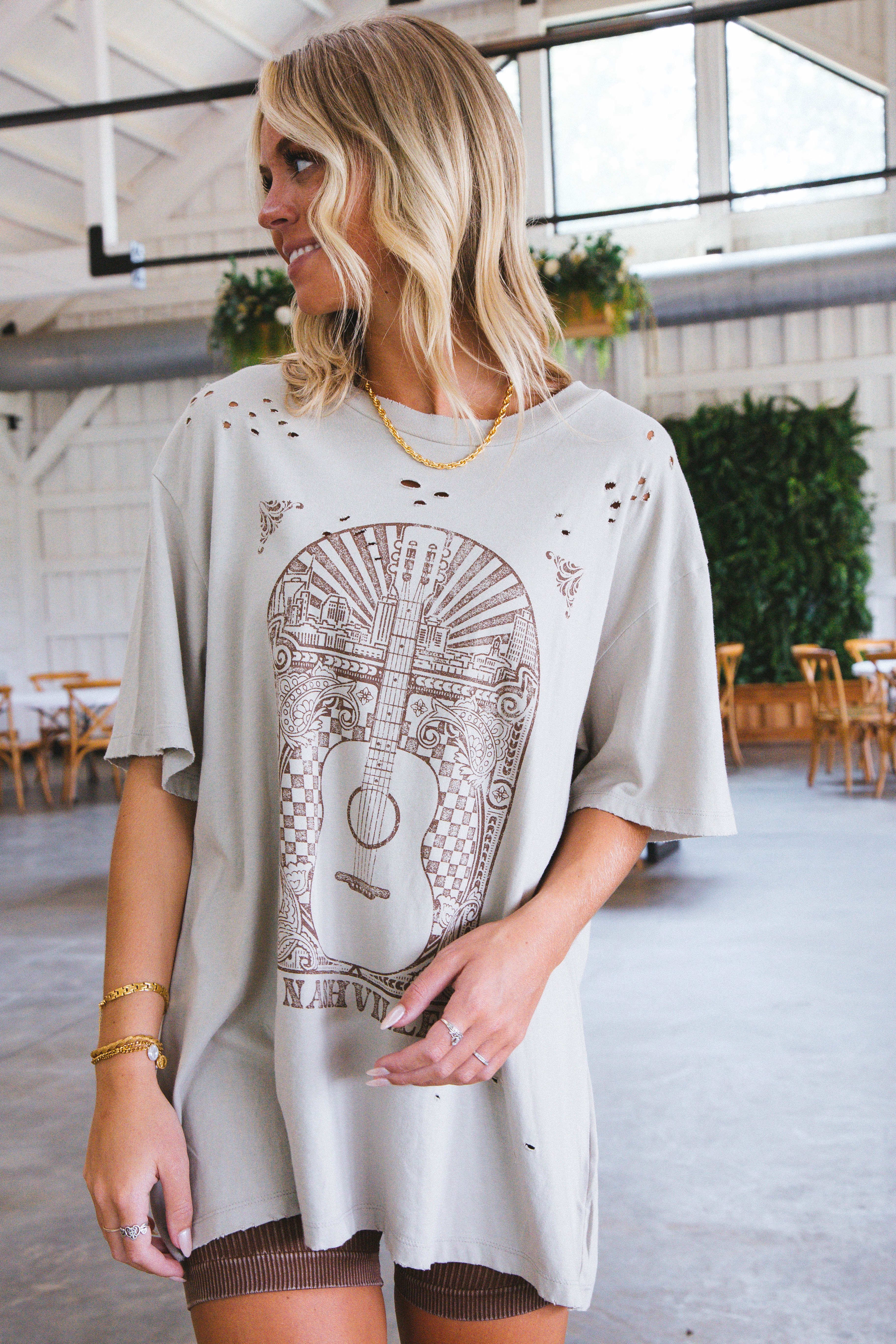 Nashville Vintage Graphic Tee, Khaki sold by North & Main Clothing Company product image thumbnail 2