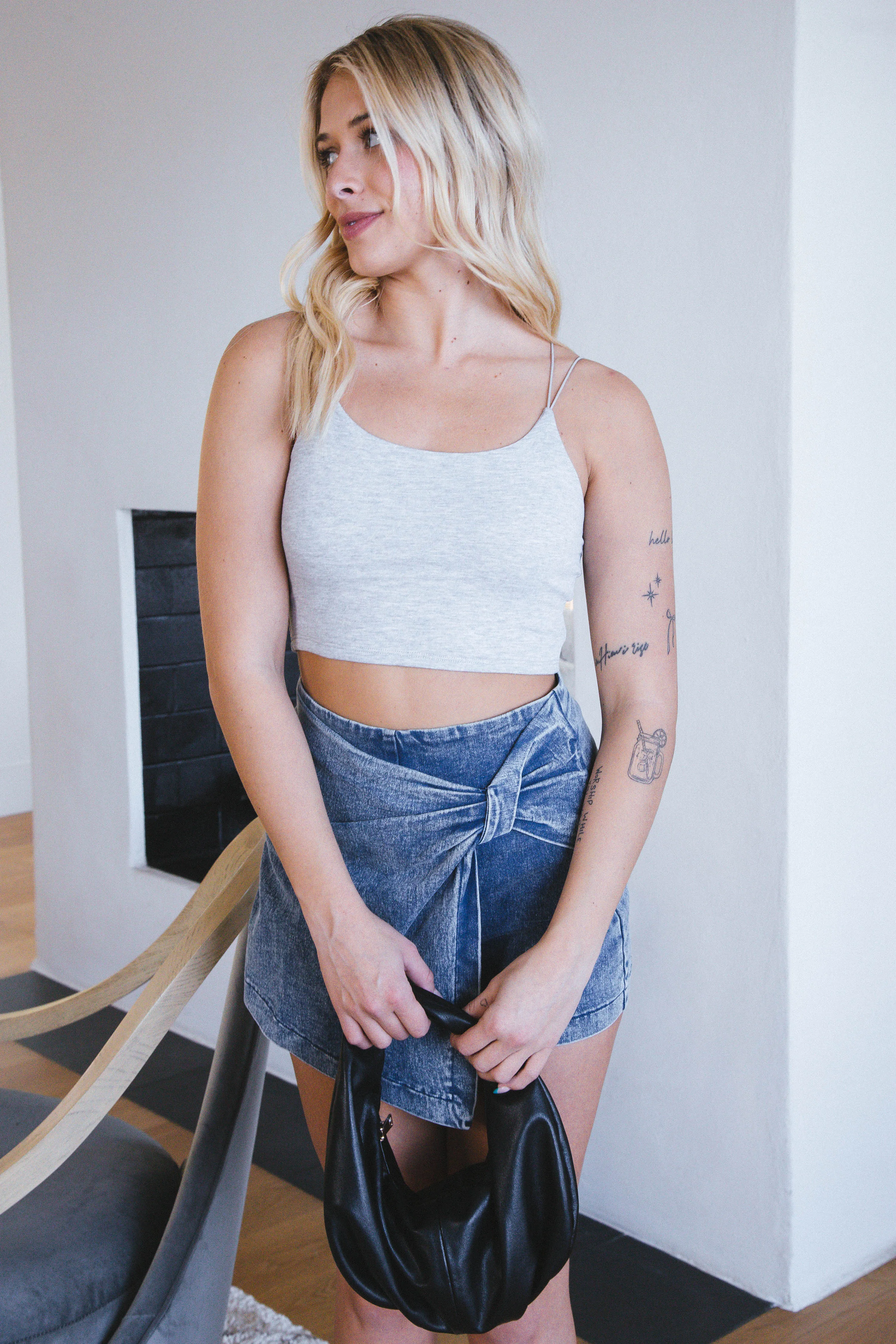 Sarah Cami Crop Top, Light Grey sold by North & Main Clothing Company product image thumbnail 5