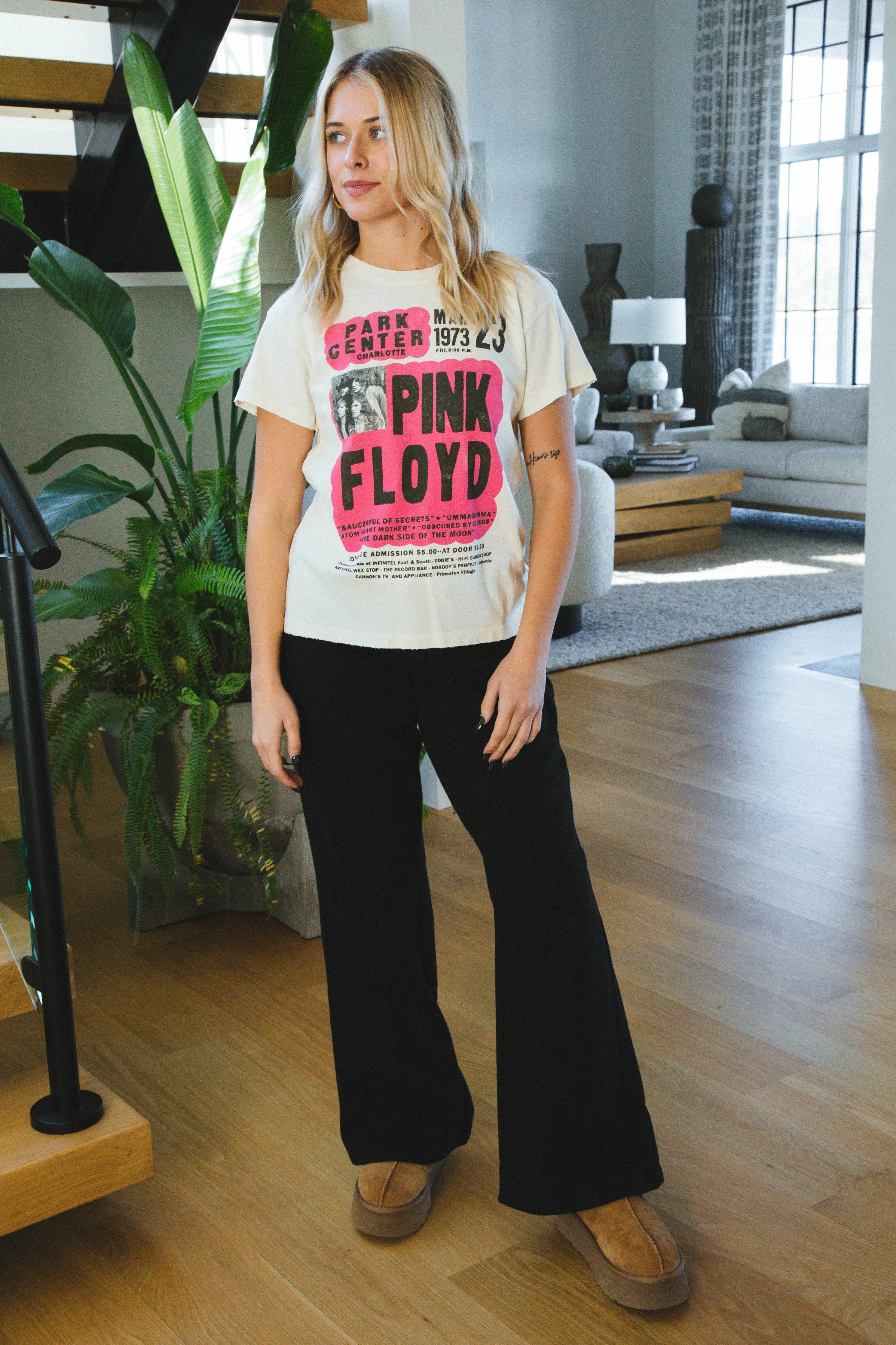 Pink Floyd 1973 Flyer Tour Tee, Stone Vintage | Daydreamer sold by North & Main Clothing Company product image thumbnail 4