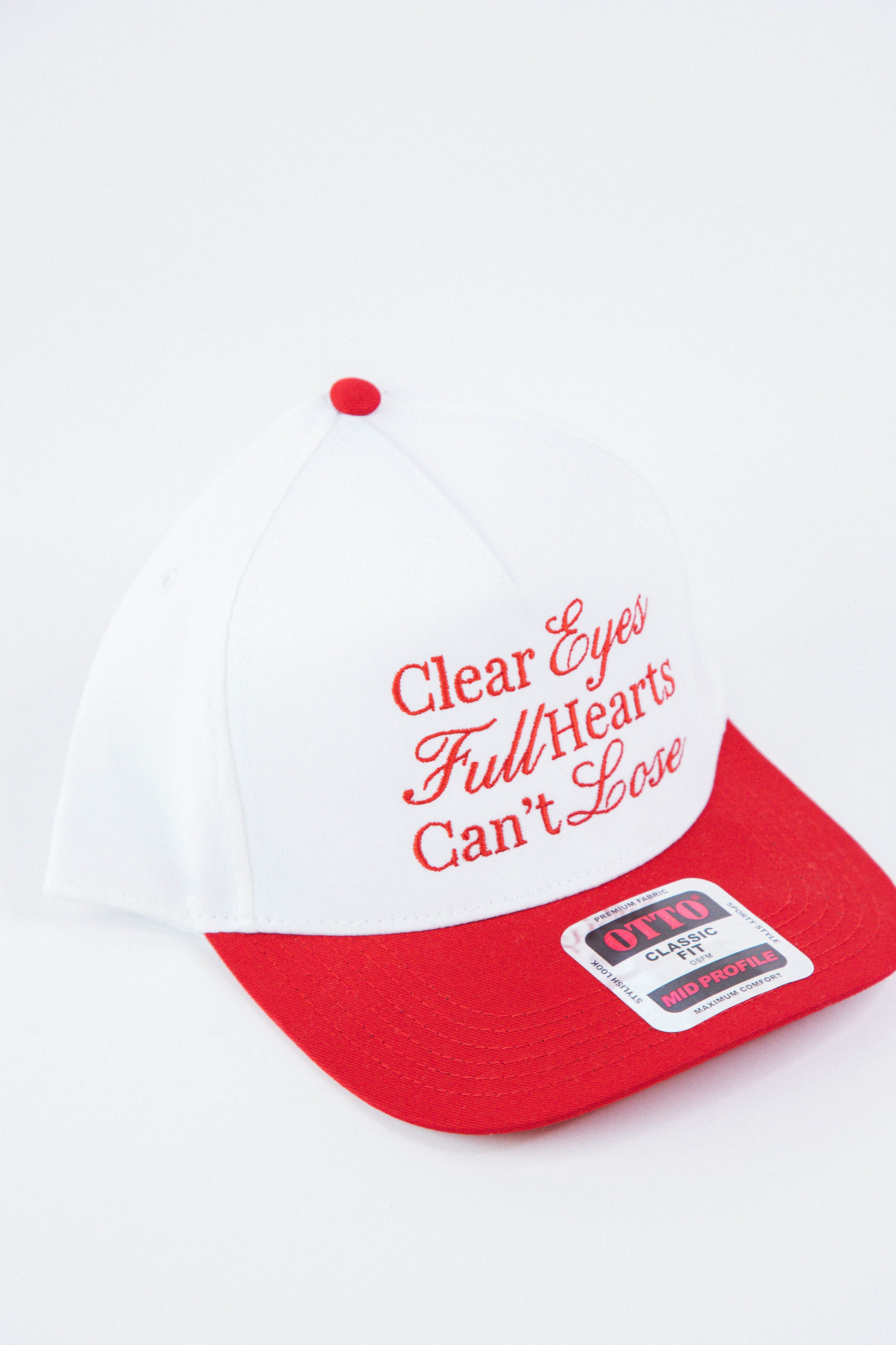 Clear Eyes Full Hearts Trucker Hat, White/Red sold by North & Main Clothing Company product image thumbnail 2