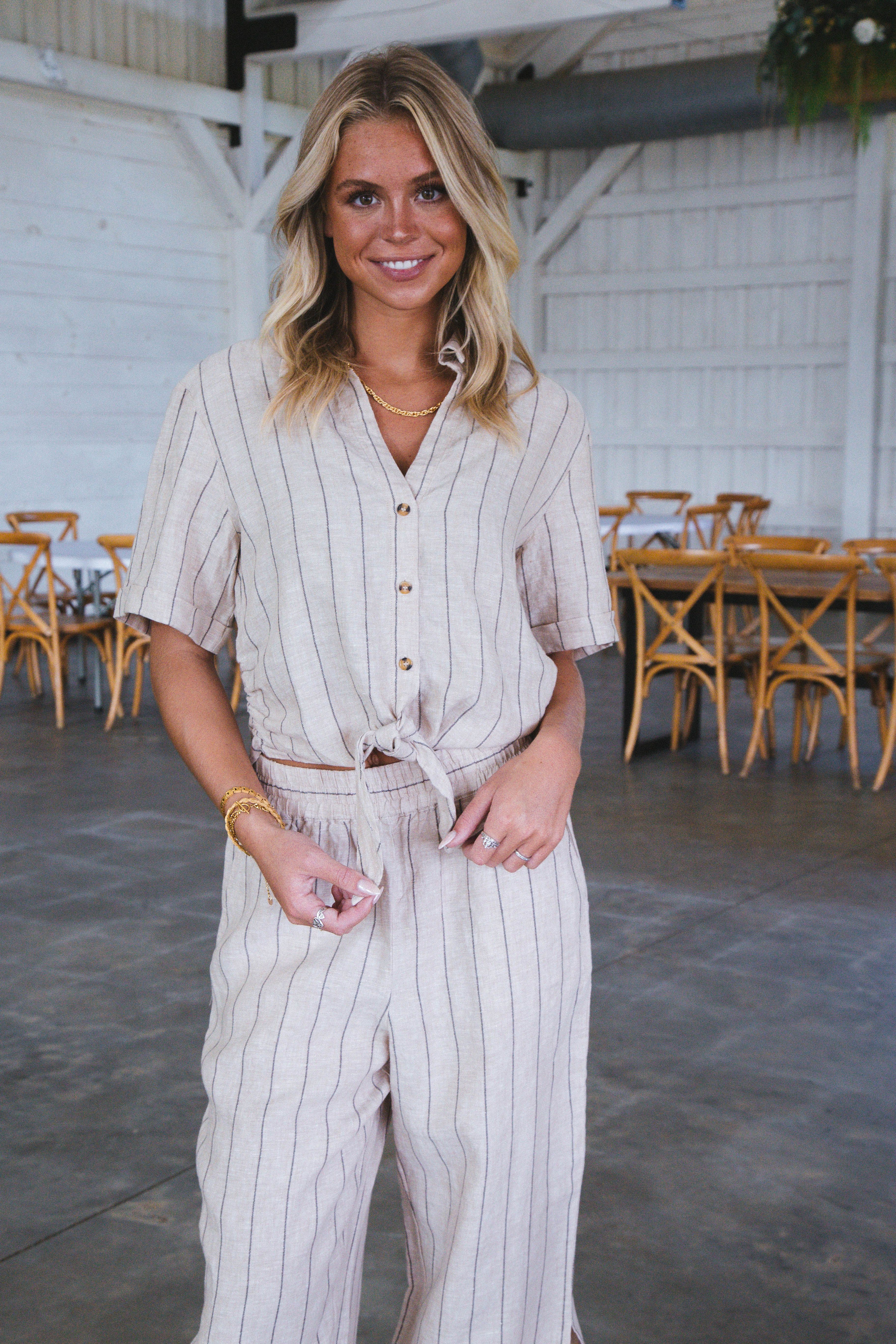 Selina Side Slit Wide Leg Pant, Artisan Stripe | Sanctuary sold by North & Main Clothing Company product image thumbnail 9