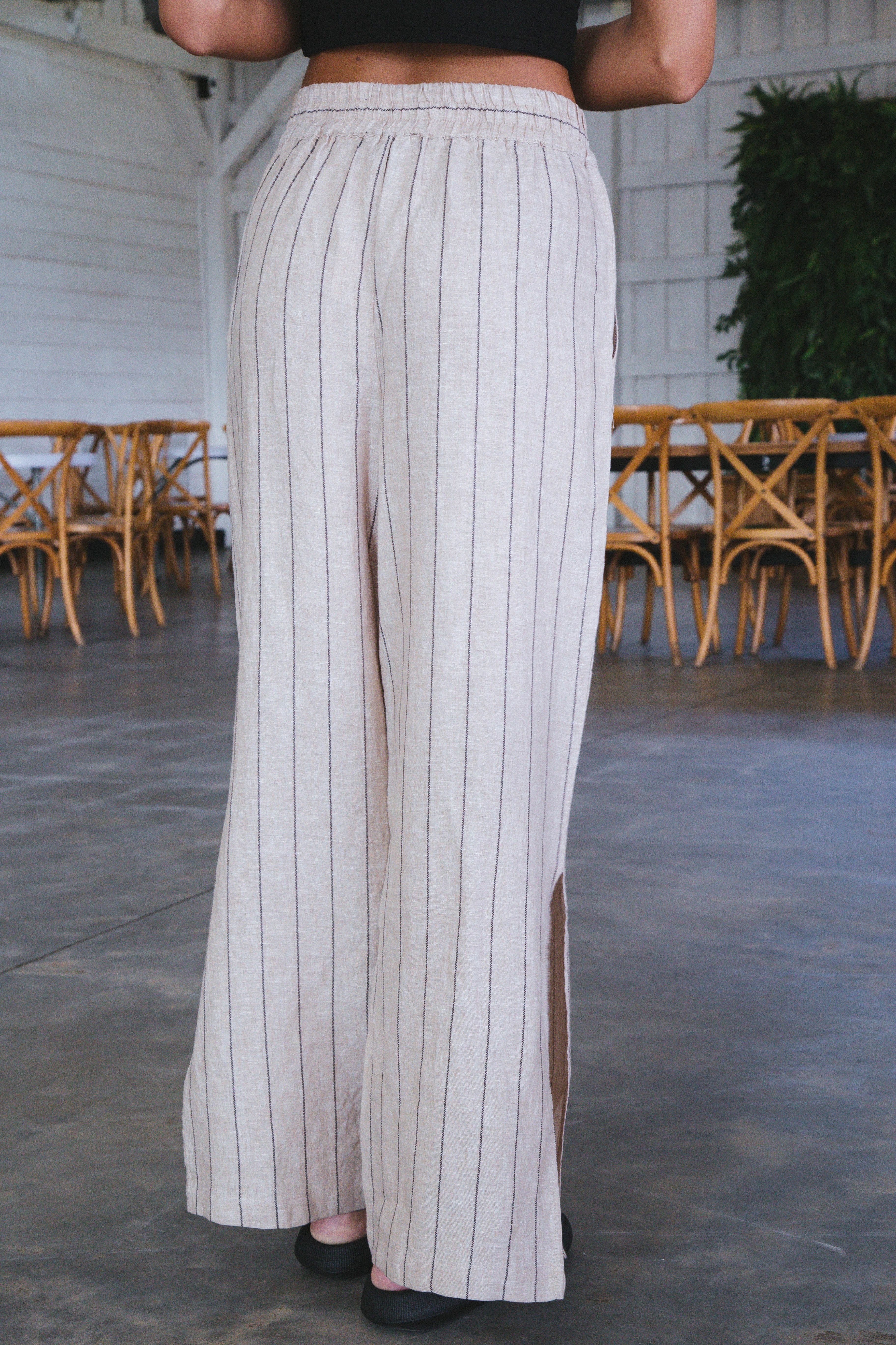 Selina Side Slit Wide Leg Pant, Artisan Stripe | Sanctuary sold by North & Main Clothing Company product image thumbnail 5