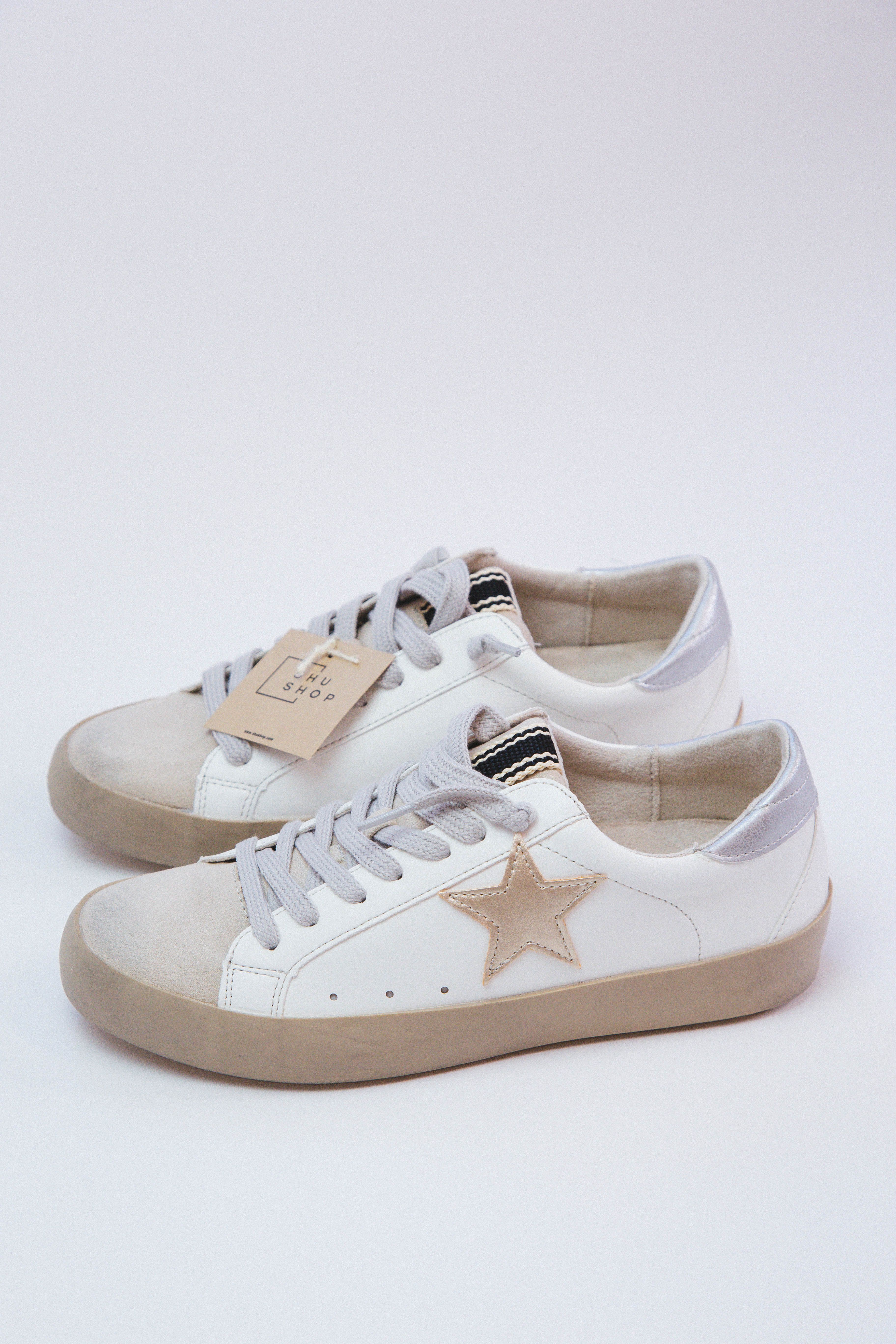 Paris Star Sneakers, Gold | SHUSHOP sold by North & Main Clothing Company