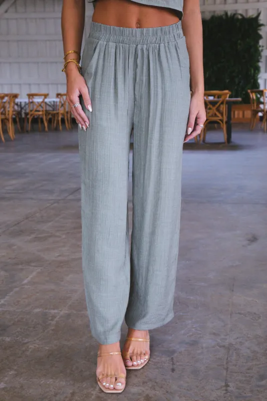 Grace Wide Leg Pants, Olive sold by North & Main Clothing Company