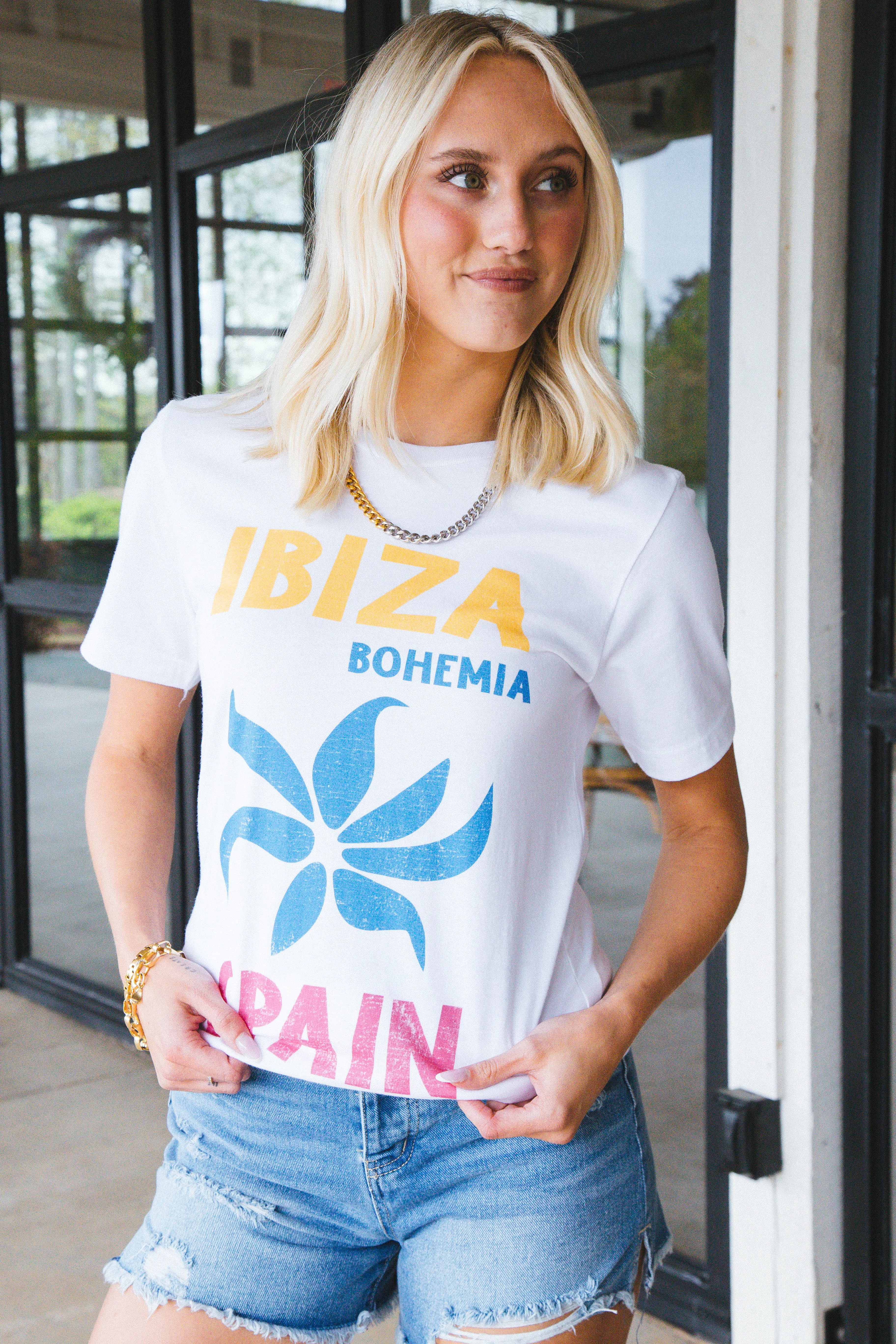 Ibiza Spain Graphic Tee, White sold by North & Main Clothing Company product image thumbnail 3