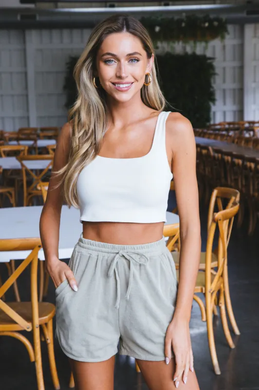 Catherina Crop Tank Top, Champagne | RD Style sold by North & Main Clothing Company