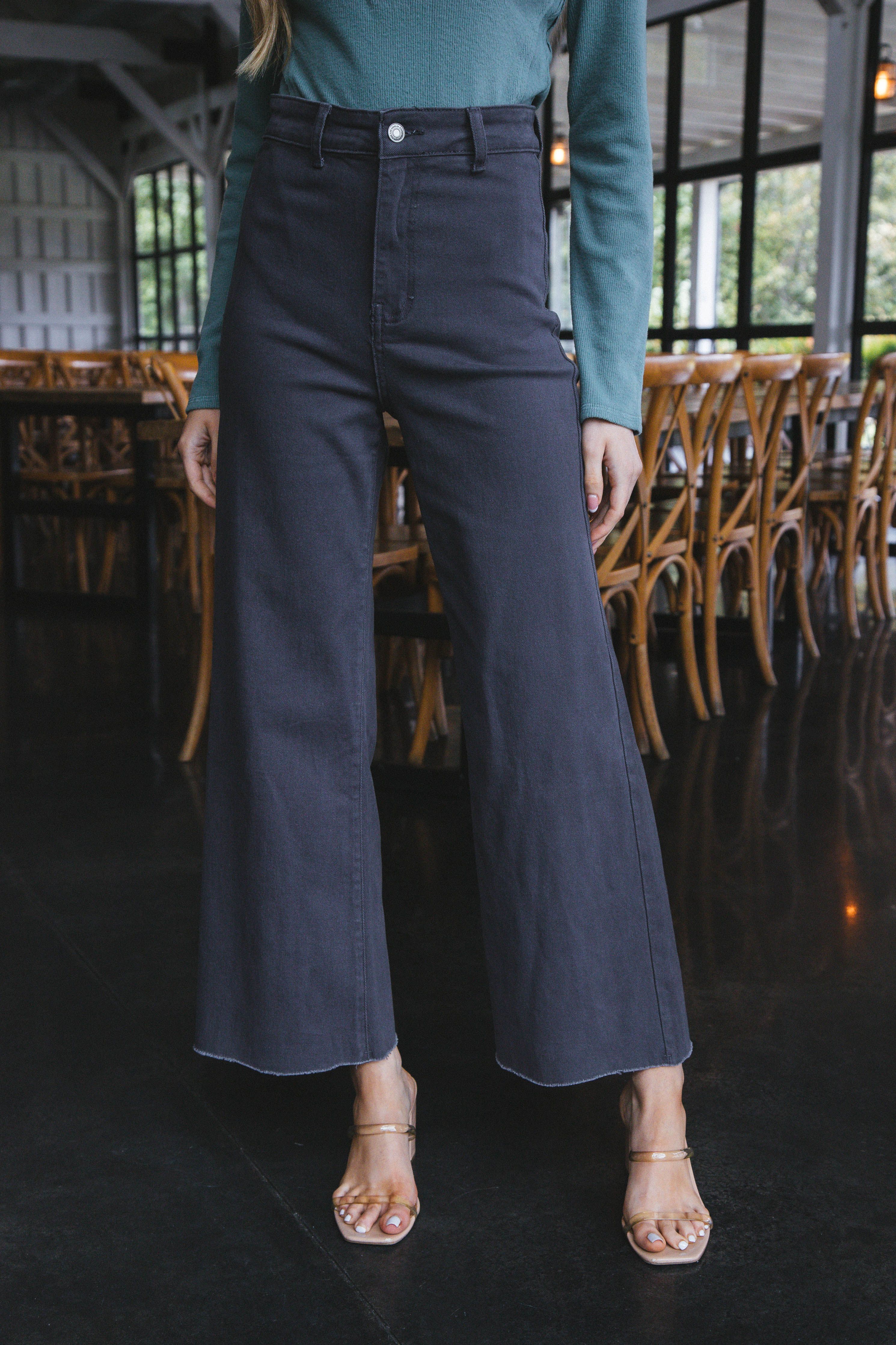 Aria High Rise Wide Leg Pants, Charcoal sold by North & Main Clothing Company product image thumbnail 2