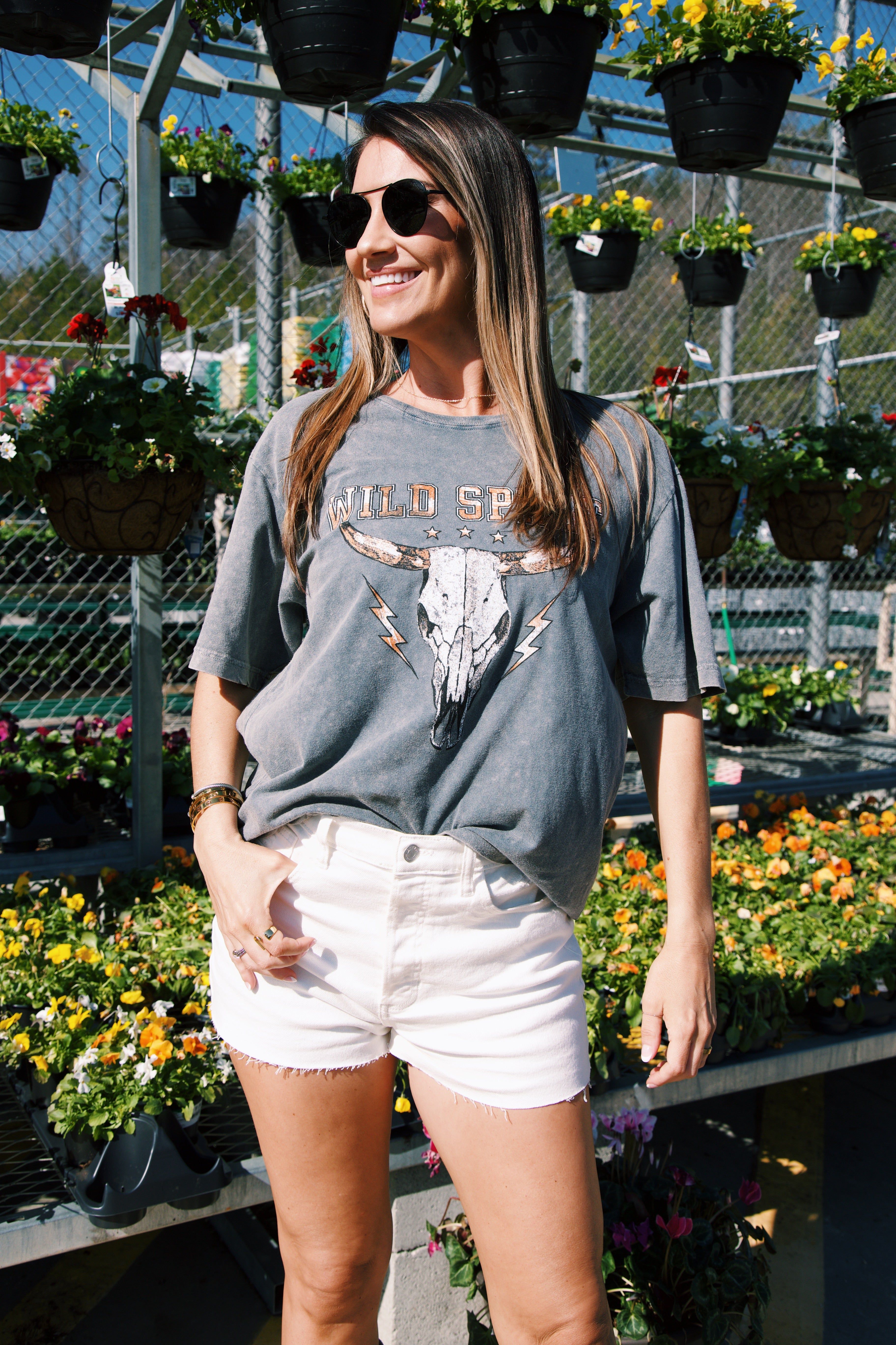 Wild Spirit Longhorn Graphic Tee, Denim | Extended Sizes sold by North & Main Clothing Company product image thumbnail 5