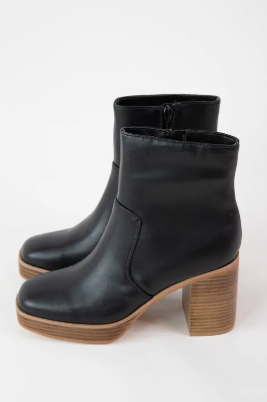 Vernita Faux Leather Ankle Boot, Black | ShuShop sold by North & Main Clothing Company