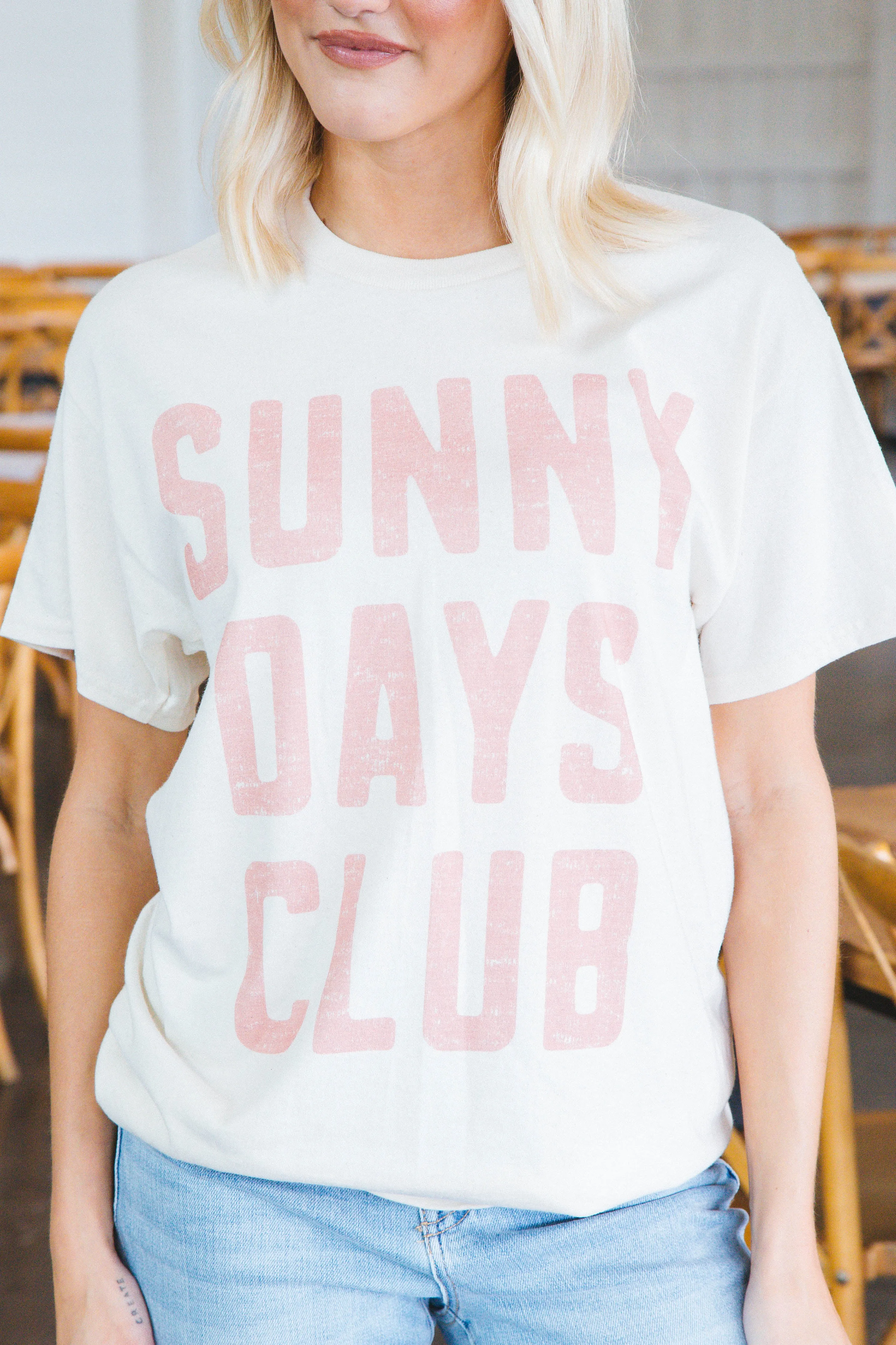 Sunny Days Club Oversized Graphic Tee, Ivory sold by North & Main Clothing Company product image thumbnail 5
