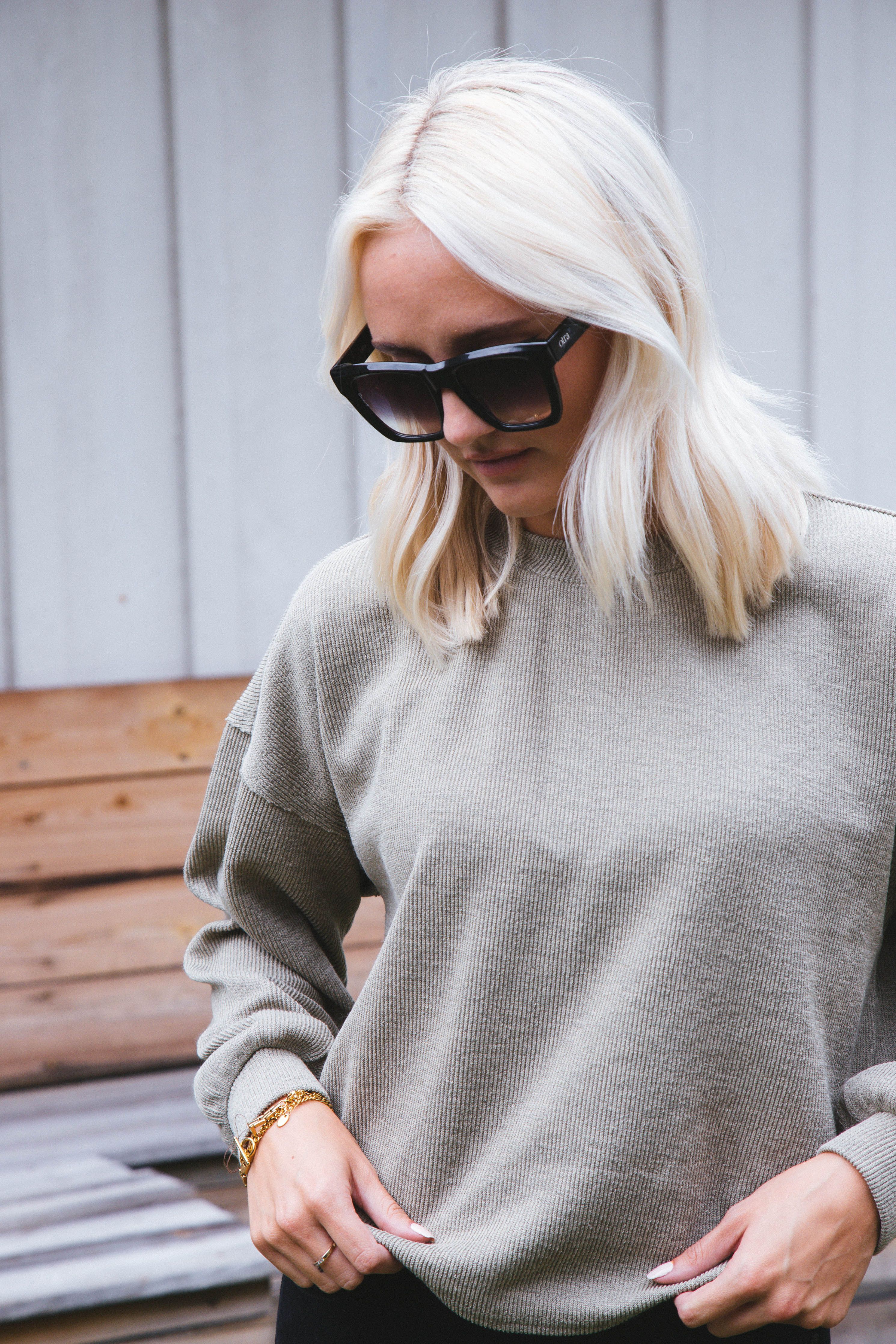 Dreamy Ruched Knit Top, Light Olive sold by North & Main Clothing Company product image thumbnail 5