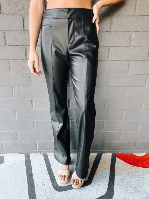 Uptown High Rise Vegan Pants, Black | Free People sold by North & Main Clothing Company