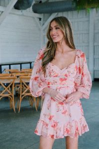 Mon Amour Floral Mini Dress, Orange sold by North & Main Clothing Company