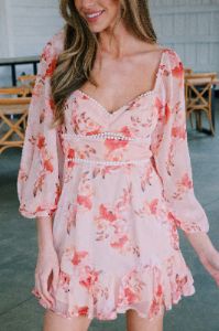 Mon Amour Floral Mini Dress, Orange sold by North & Main Clothing Company