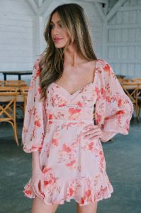 Mon Amour Floral Mini Dress, Orange sold by North & Main Clothing Company