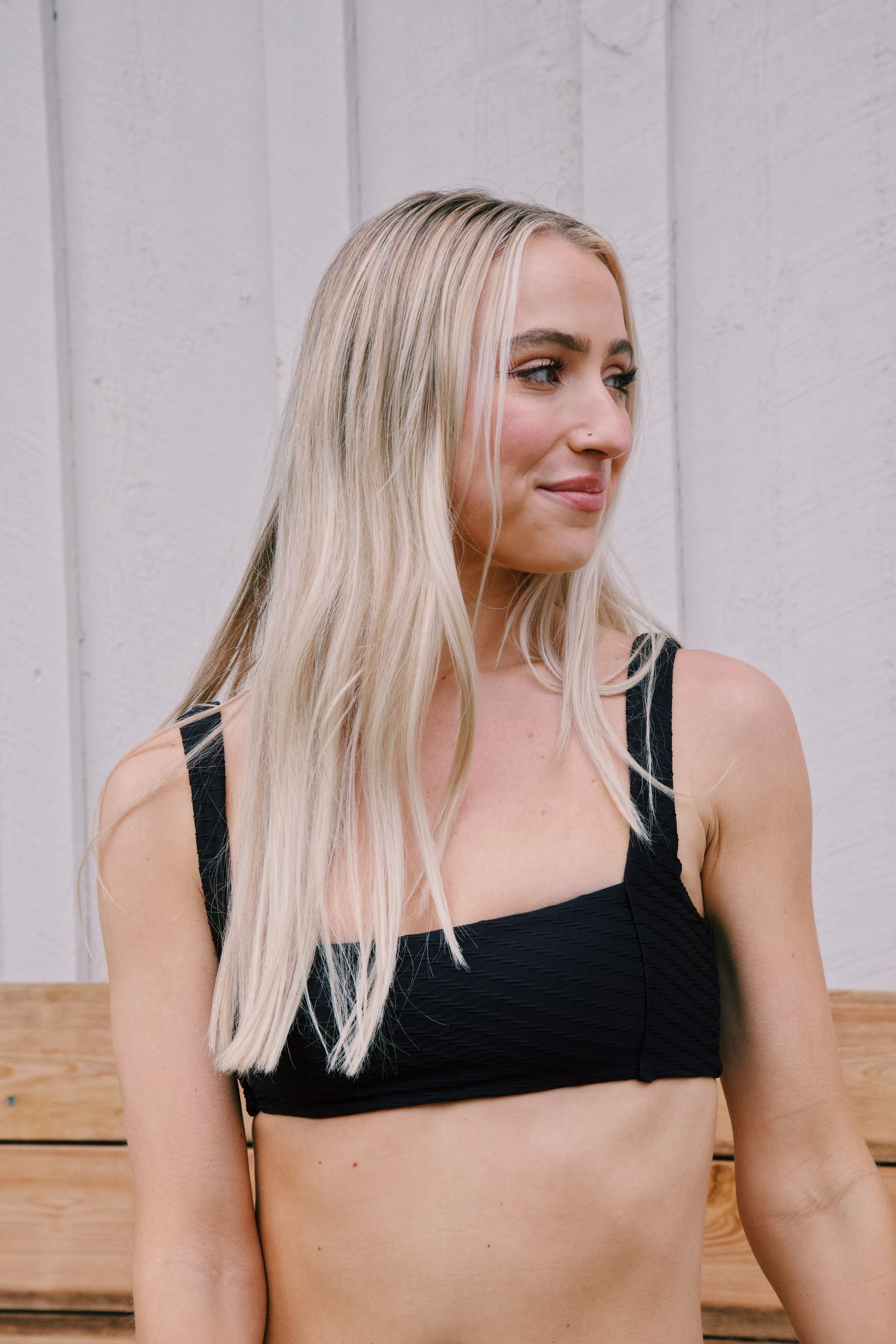 Lotta Textured Bikini Top, Black sold by North & Main Clothing Company product image thumbnail 5