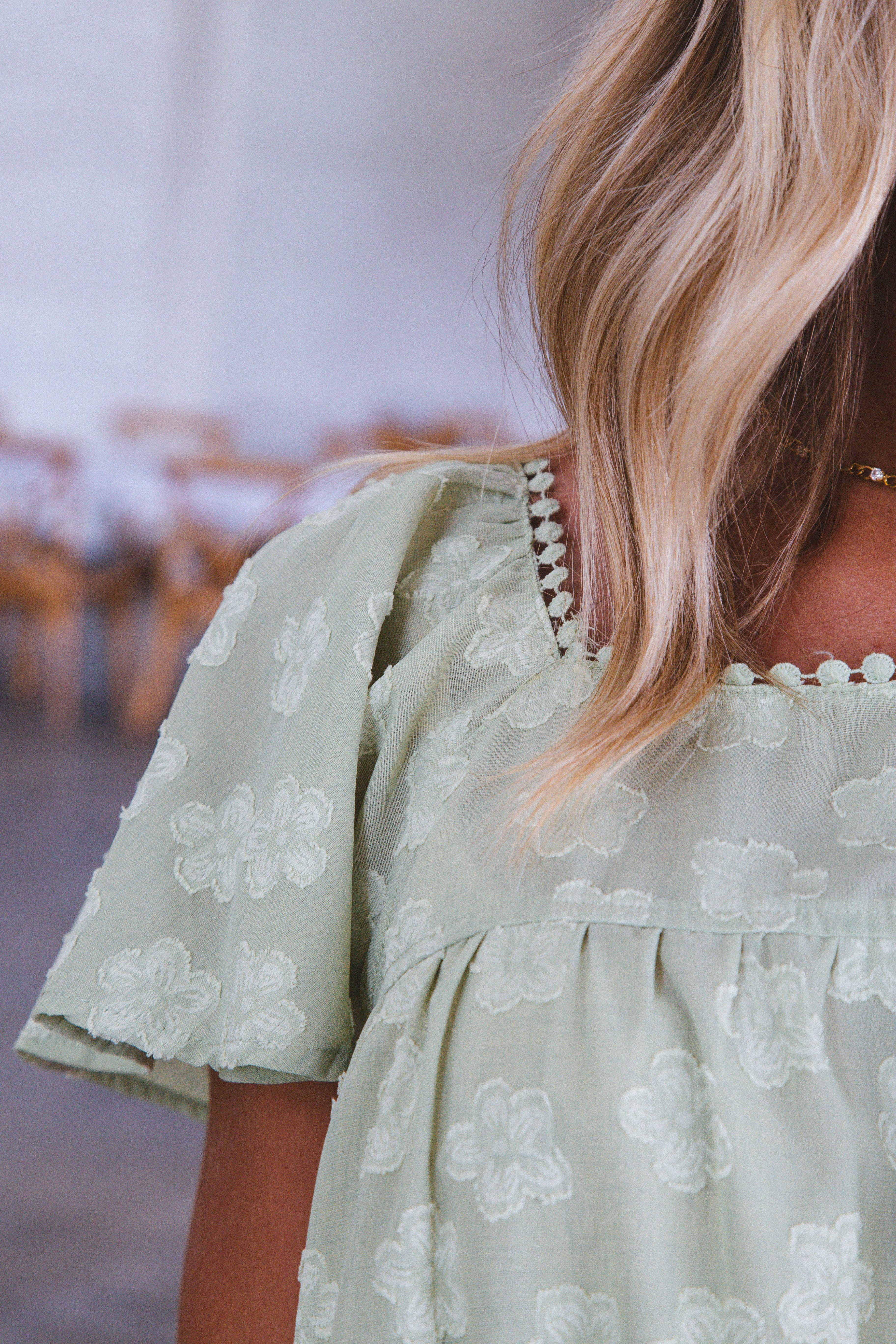 Harper Floral Square Neck Top, Green sold by North & Main Clothing Company product image thumbnail 5