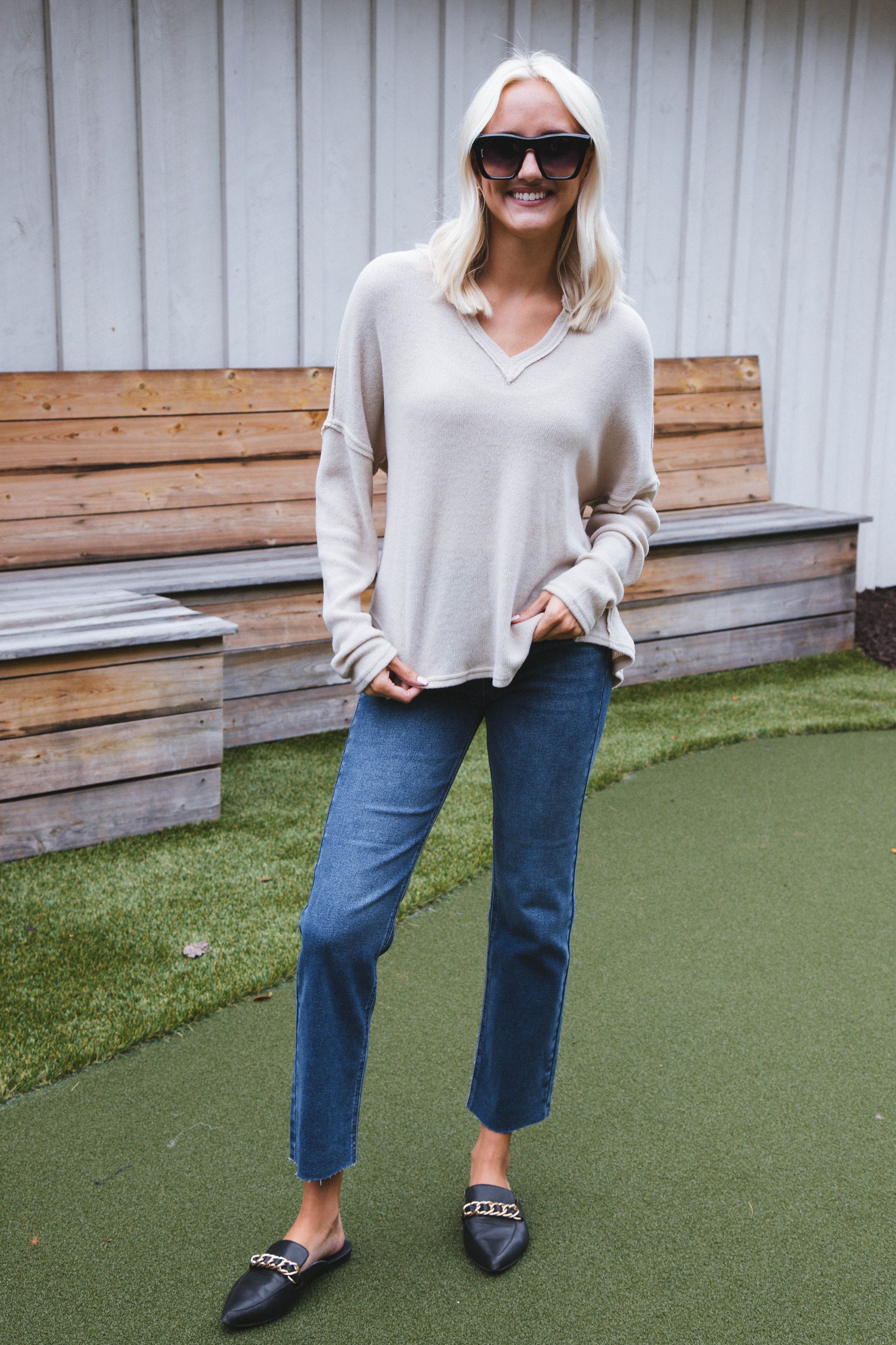 Ania Knit Top, Khaki sold by North & Main Clothing Company product image thumbnail 2