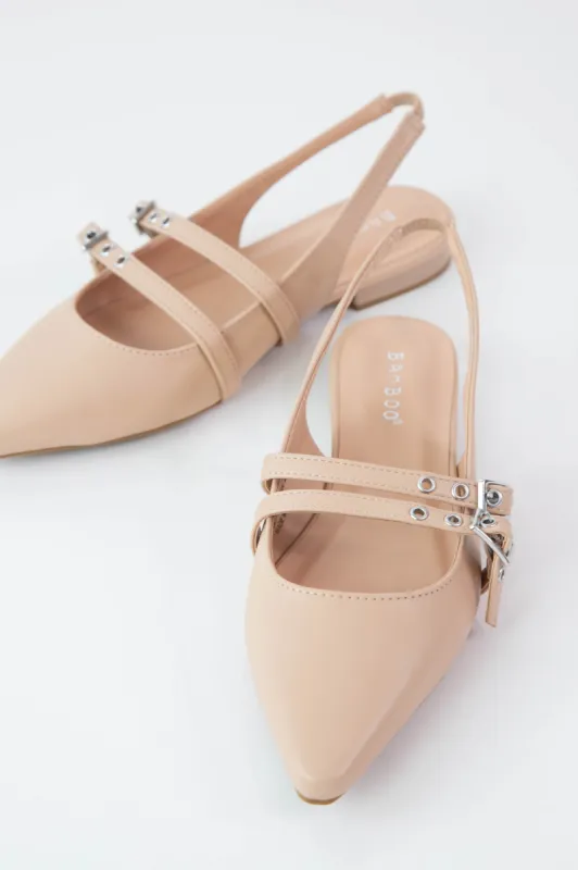 Visor Slingback Mary Jane Flat, Nude sold by North & Main Clothing Company