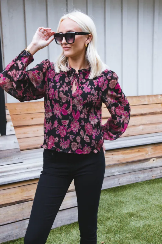 Think of You Smocked Blouse, Cranberry Blossom | Sanctuary sold by North & Main Clothing Company