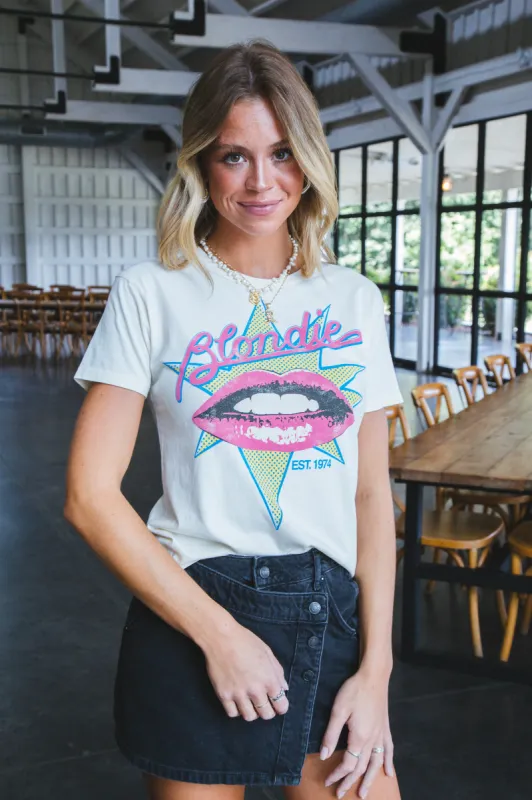 Blondie Est 1974 Solo Tee, Stone Vintage | Daydreamer sold by North & Main Clothing Company