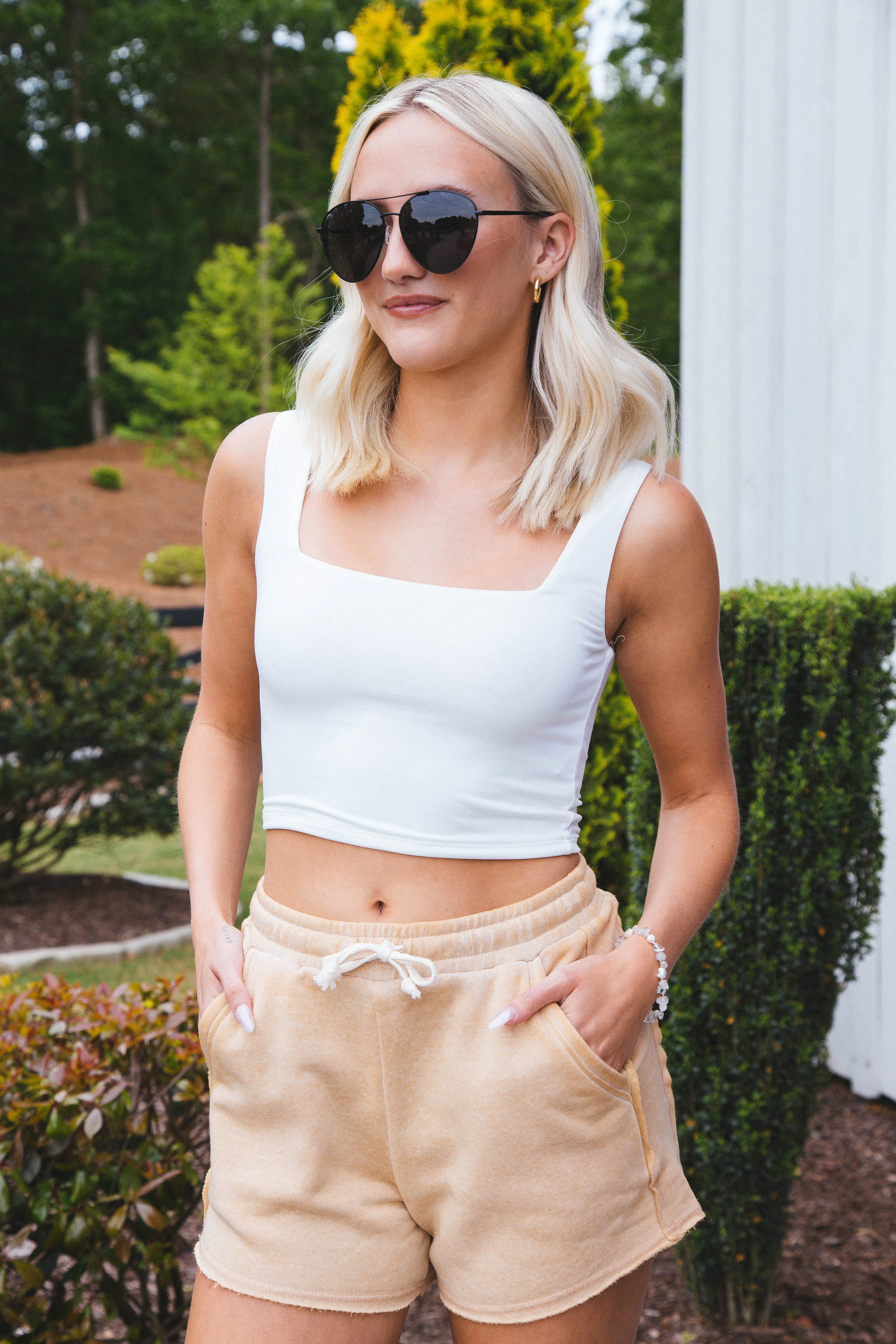Citrine Crop Top, Off White sold by North & Main Clothing Company product image thumbnail 5