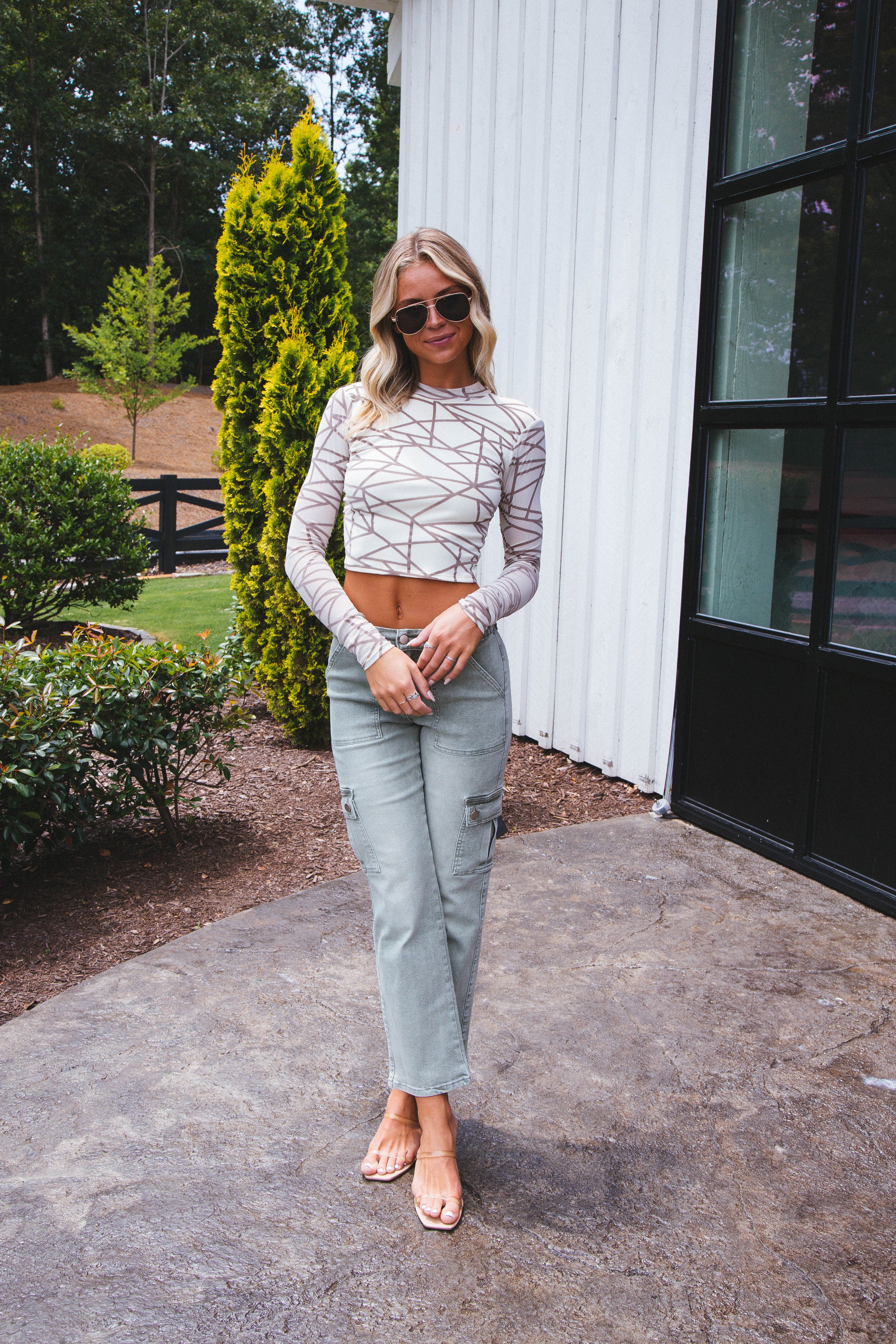Amazingly Abstract Mesh Top, Ivory/Taupe sold by North & Main Clothing Company product image thumbnail 9