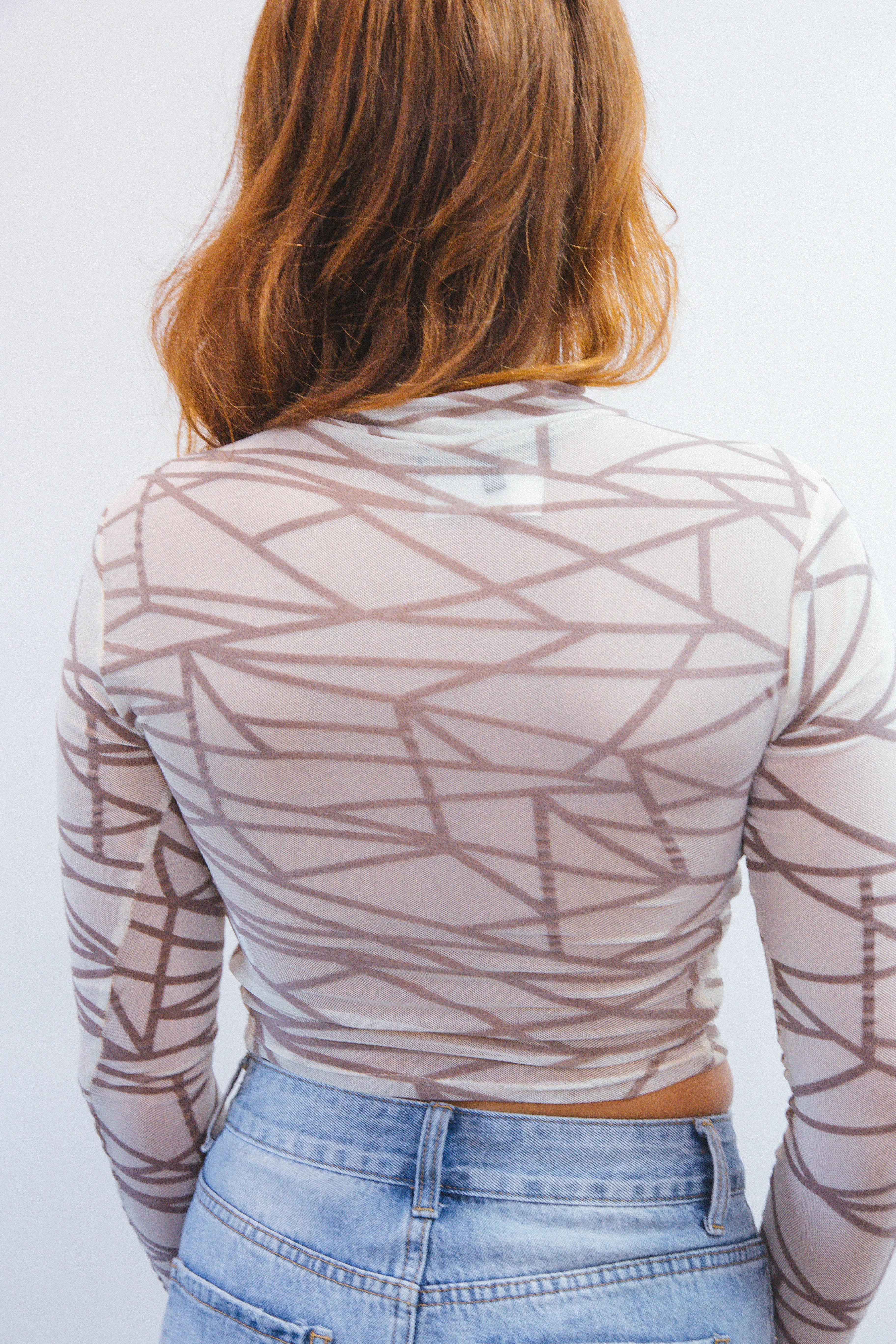 Amazingly Abstract Mesh Top, Ivory/Taupe sold by North & Main Clothing Company product image thumbnail 13