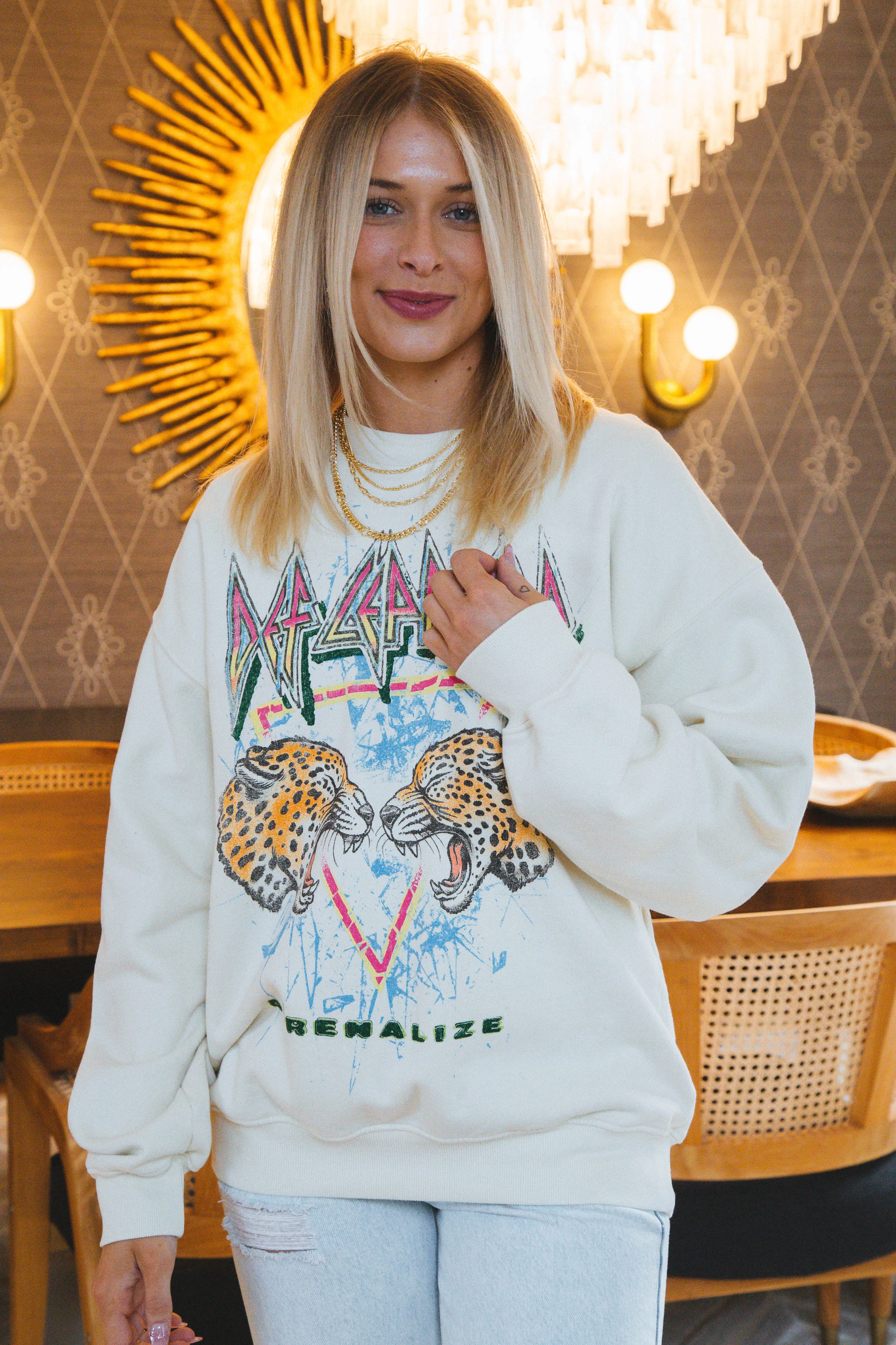 Def Leppard Adrenalize Bf Crew Neck, Stone Vintage | Daydreamer sold by North & Main Clothing Company product image thumbnail 5