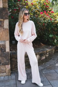 Lena Lounge Pants, Dusty Pink sold by North & Main Clothing Company