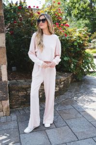 Lena Lounge Pants, Dusty Pink sold by North & Main Clothing Company