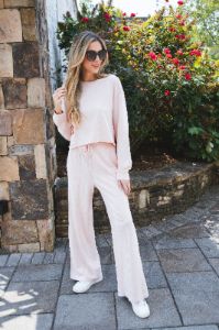Lena Lounge Pants, Dusty Pink sold by North & Main Clothing Company