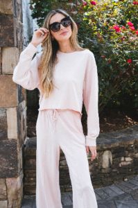 Lena Lounge Pants, Dusty Pink sold by North & Main Clothing Company