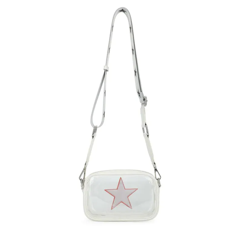 Mini Linda Clear Crossbody Bag, Clear/White | Vintage Havana sold by North & Main Clothing Company