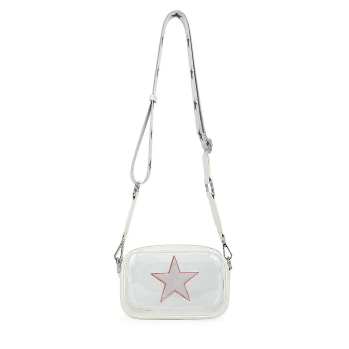 Mini Linda Clear Crossbody Bag, Clear/White | Vintage Havana sold by North & Main Clothing Company