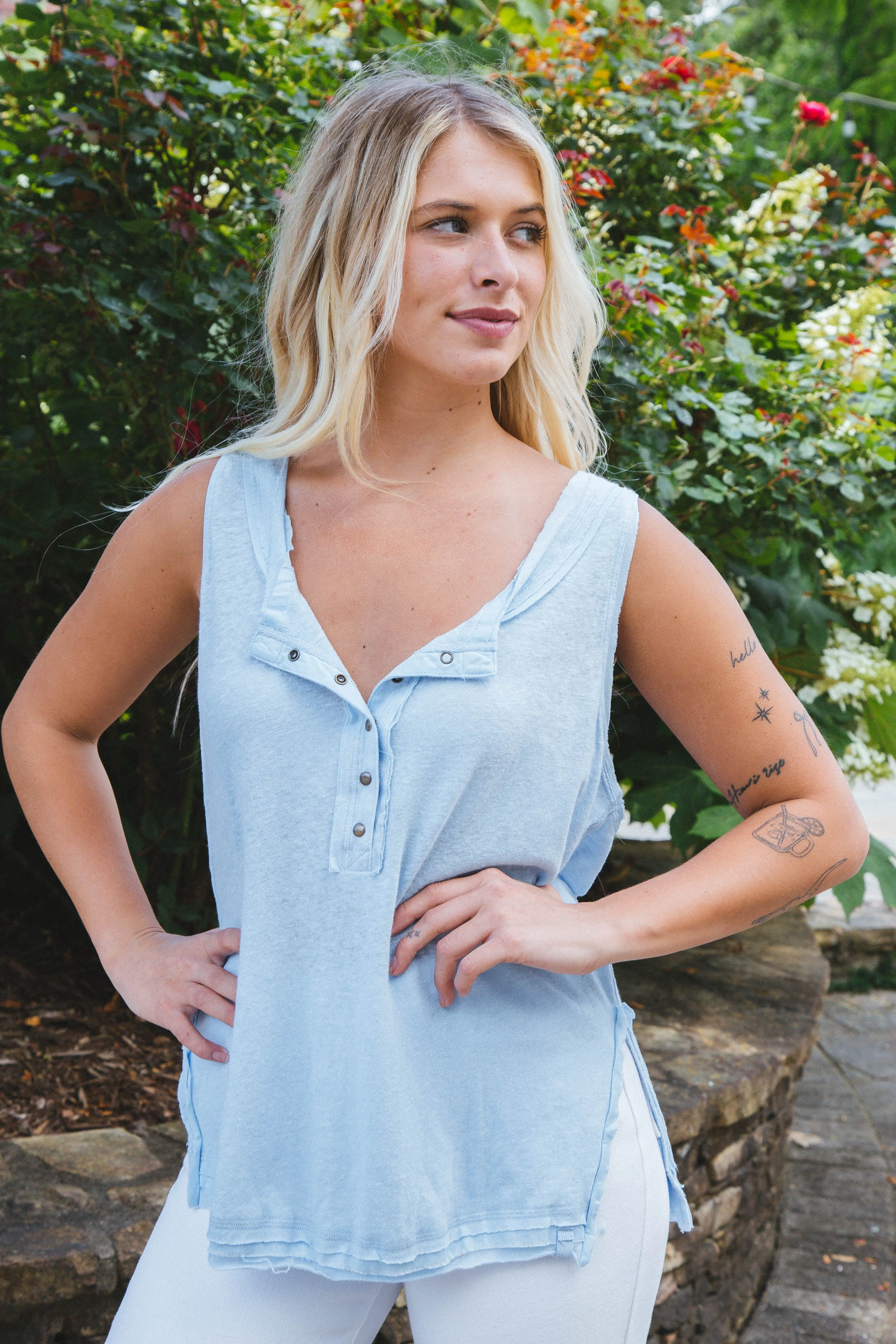 Love Language Solid Tank, Dewshine | Free People sold by North & Main Clothing Company product image thumbnail 4