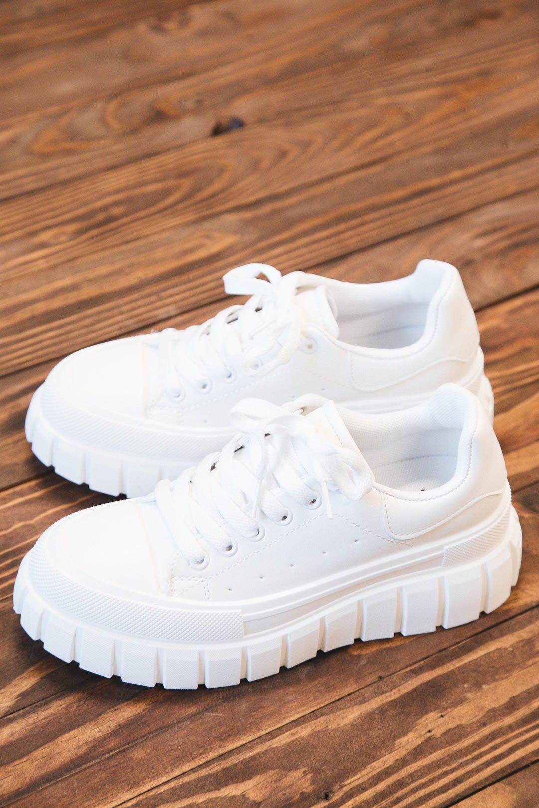 Newly Chunky Sole Sneaker, White sold by North & Main Clothing Company