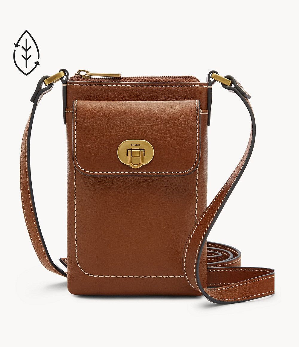Harper Phone Bag, Brown | Fossil® sold by North & Main Clothing Company