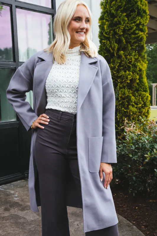 All Along Coat, Lavender | Sadie & Sage sold by North & Main Clothing Company