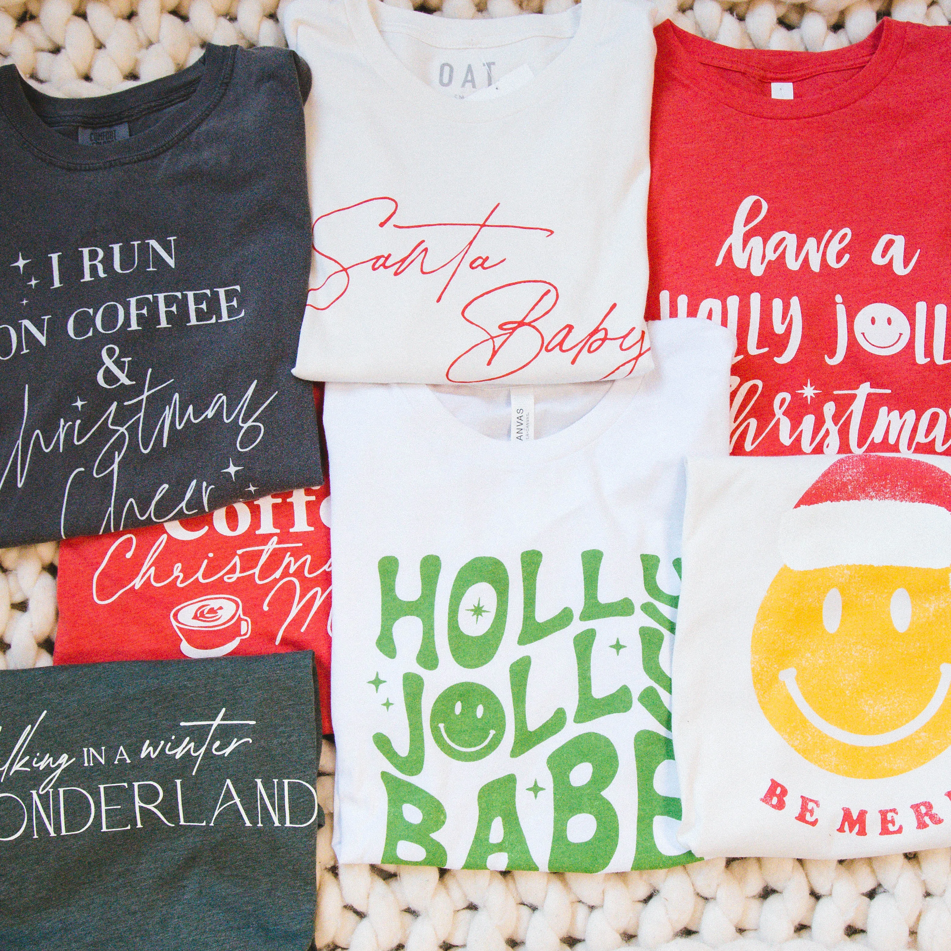 Holly Jolly Babe Graphic Tee, White-Green sold by North & Main Clothing Company product image thumbnail 2