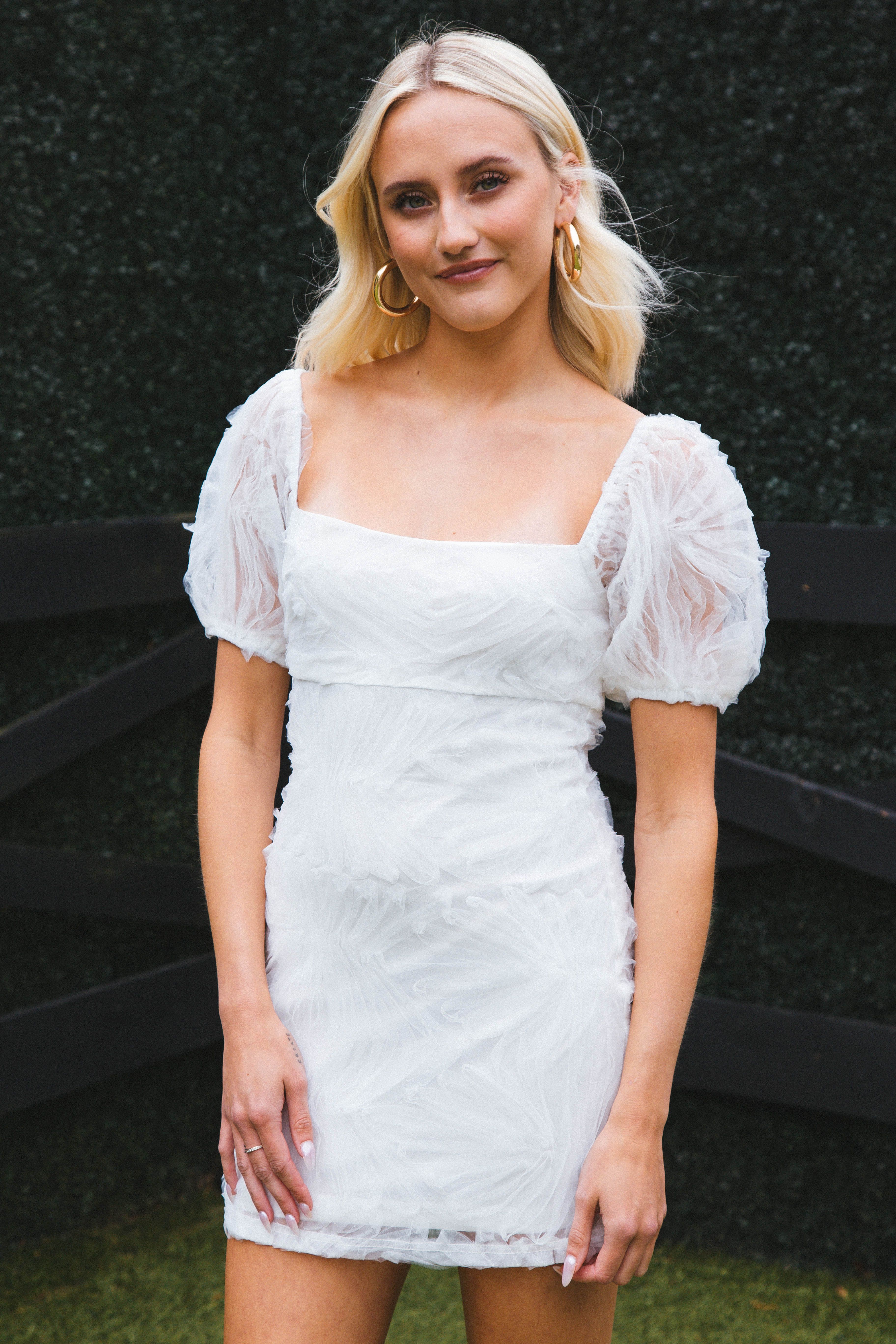 Marley Mesh Dress, White sold by North & Main Clothing Company product image thumbnail 5