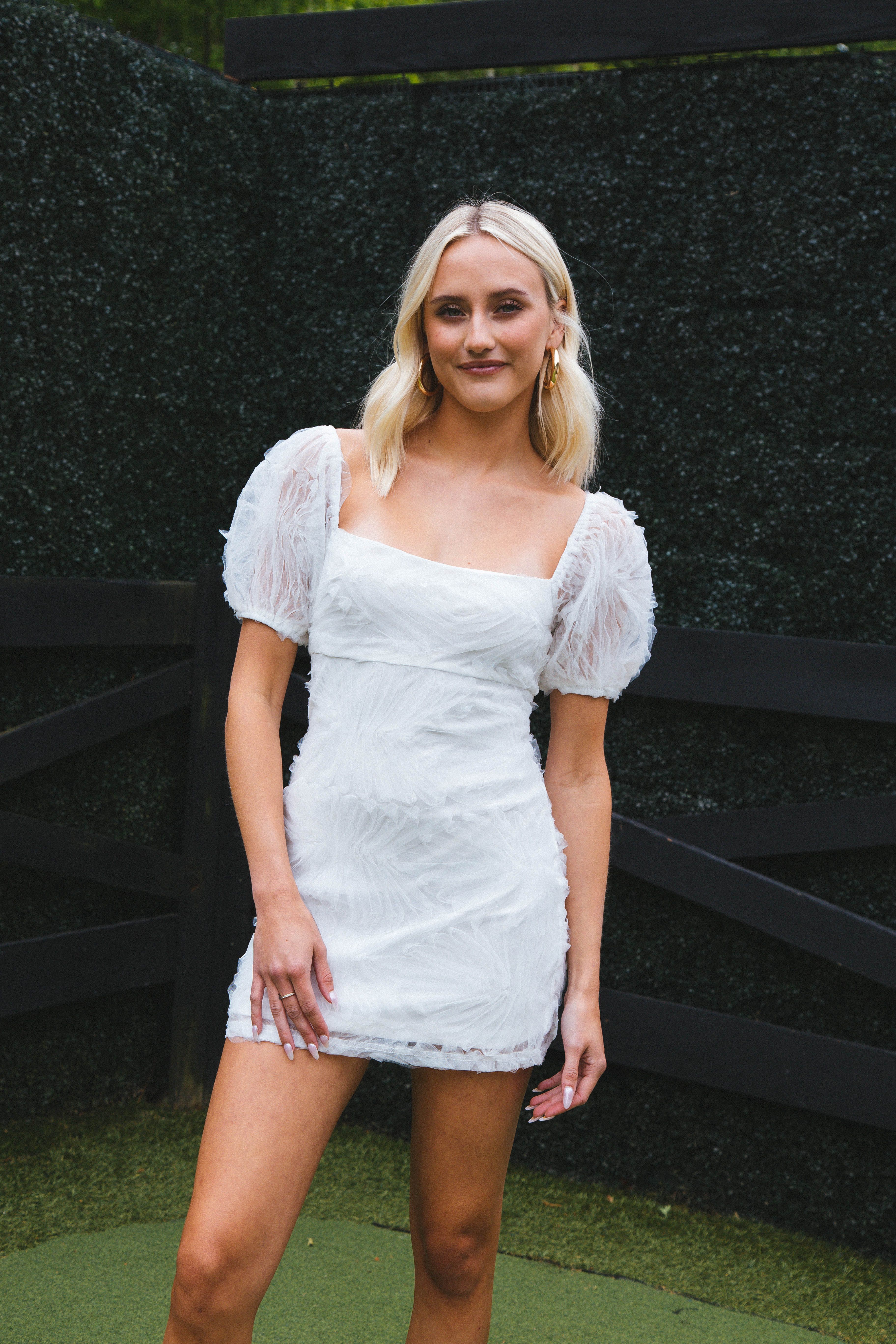 Marley Mesh Dress, White sold by North & Main Clothing Company product image thumbnail 2