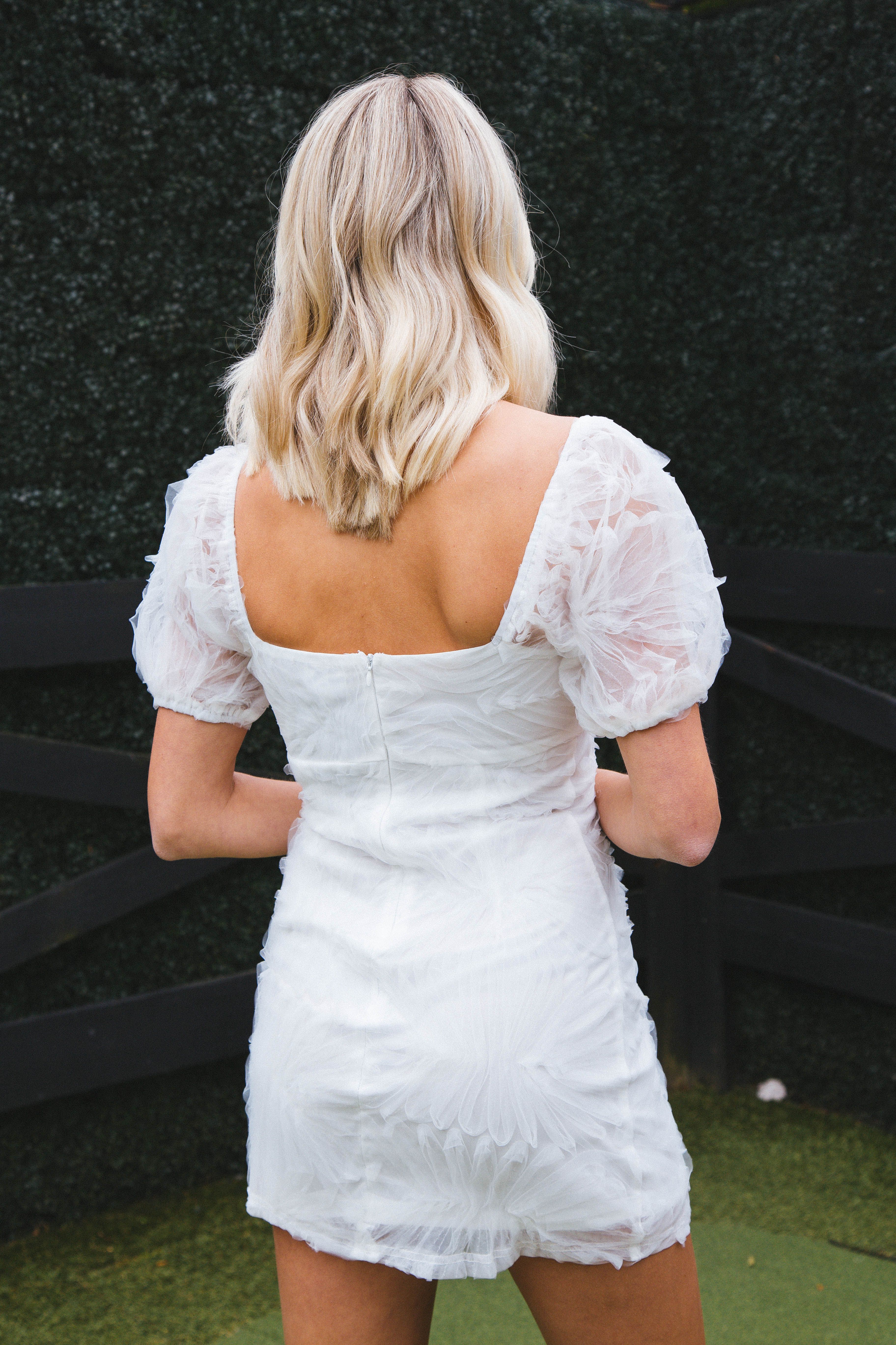 Marley Mesh Dress, White sold by North & Main Clothing Company product image thumbnail 8