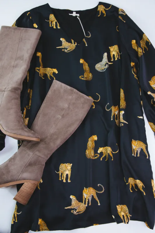 Charlie Cheetah Dress, Black | Plus Size sold by North & Main Clothing Company