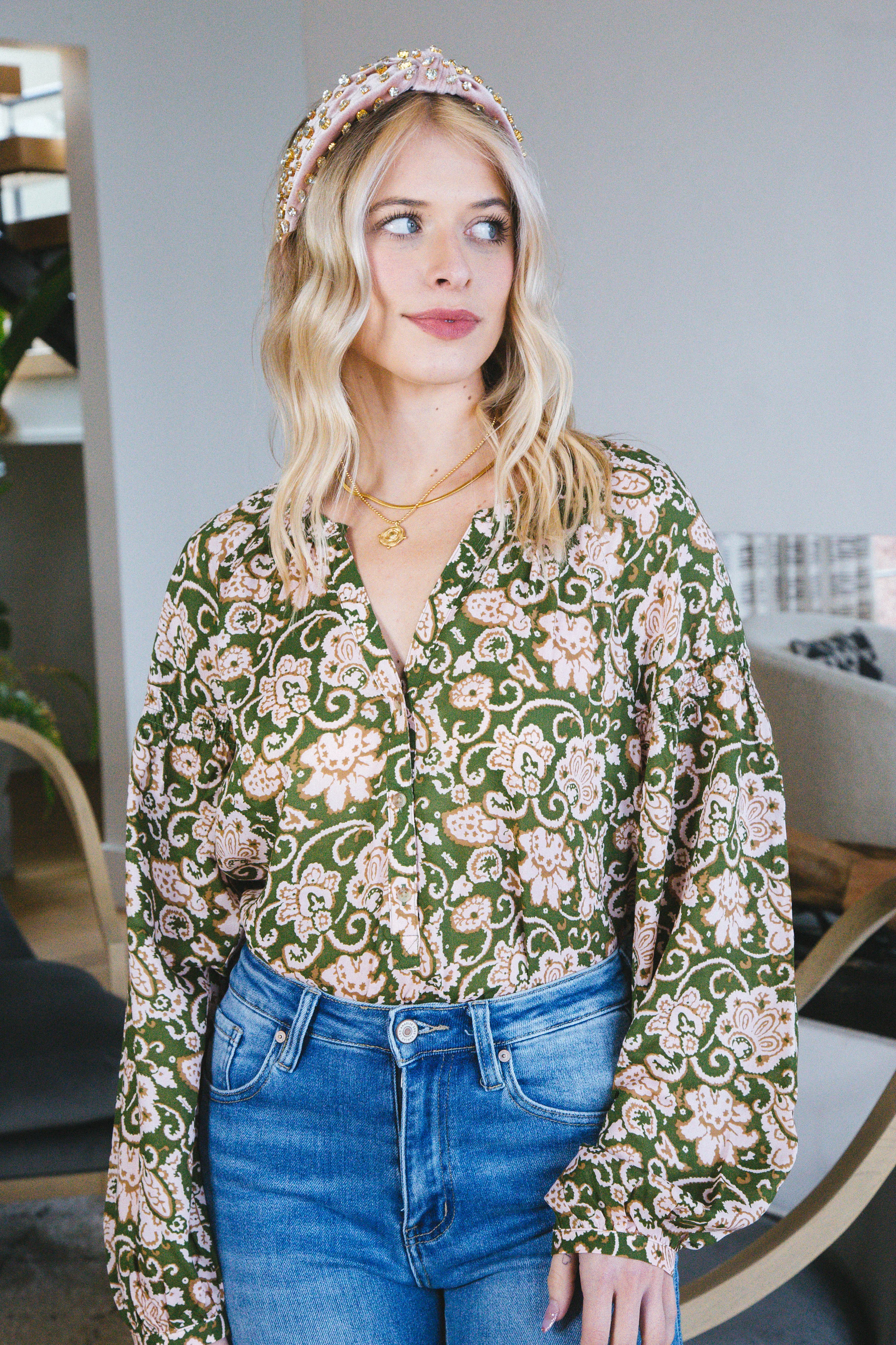 Sunday's Best Printed Blouse, Lush Flora | Sanctuary sold by North & Main Clothing Company