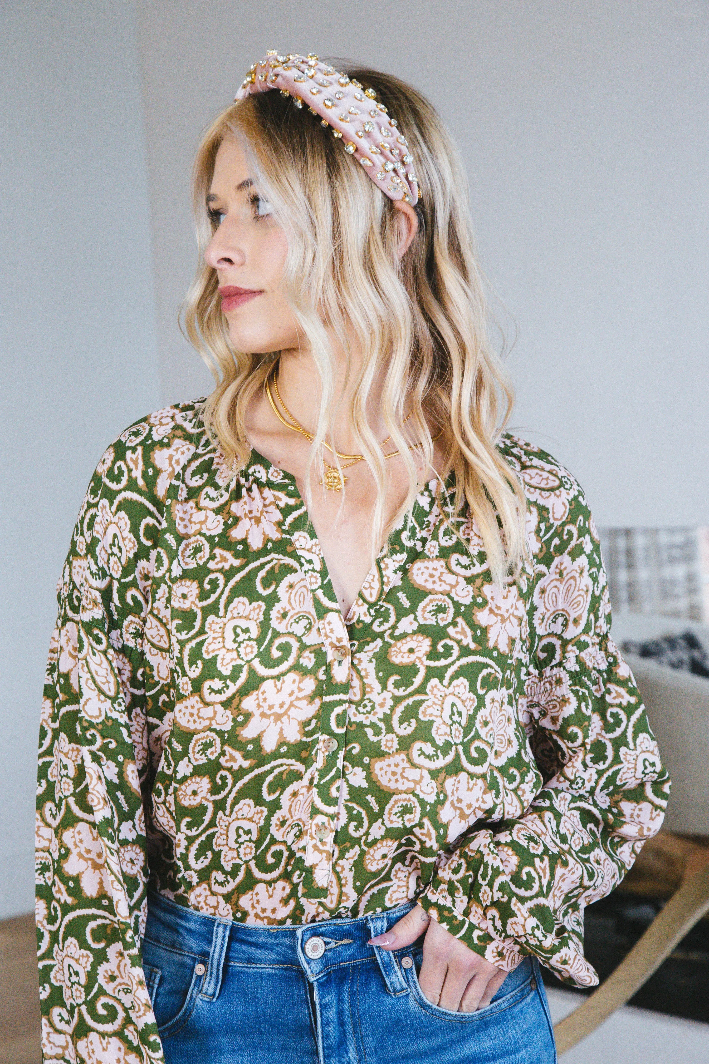 Sunday's Best Printed Blouse, Lush Flora | Sanctuary sold by North & Main Clothing Company product image thumbnail 5
