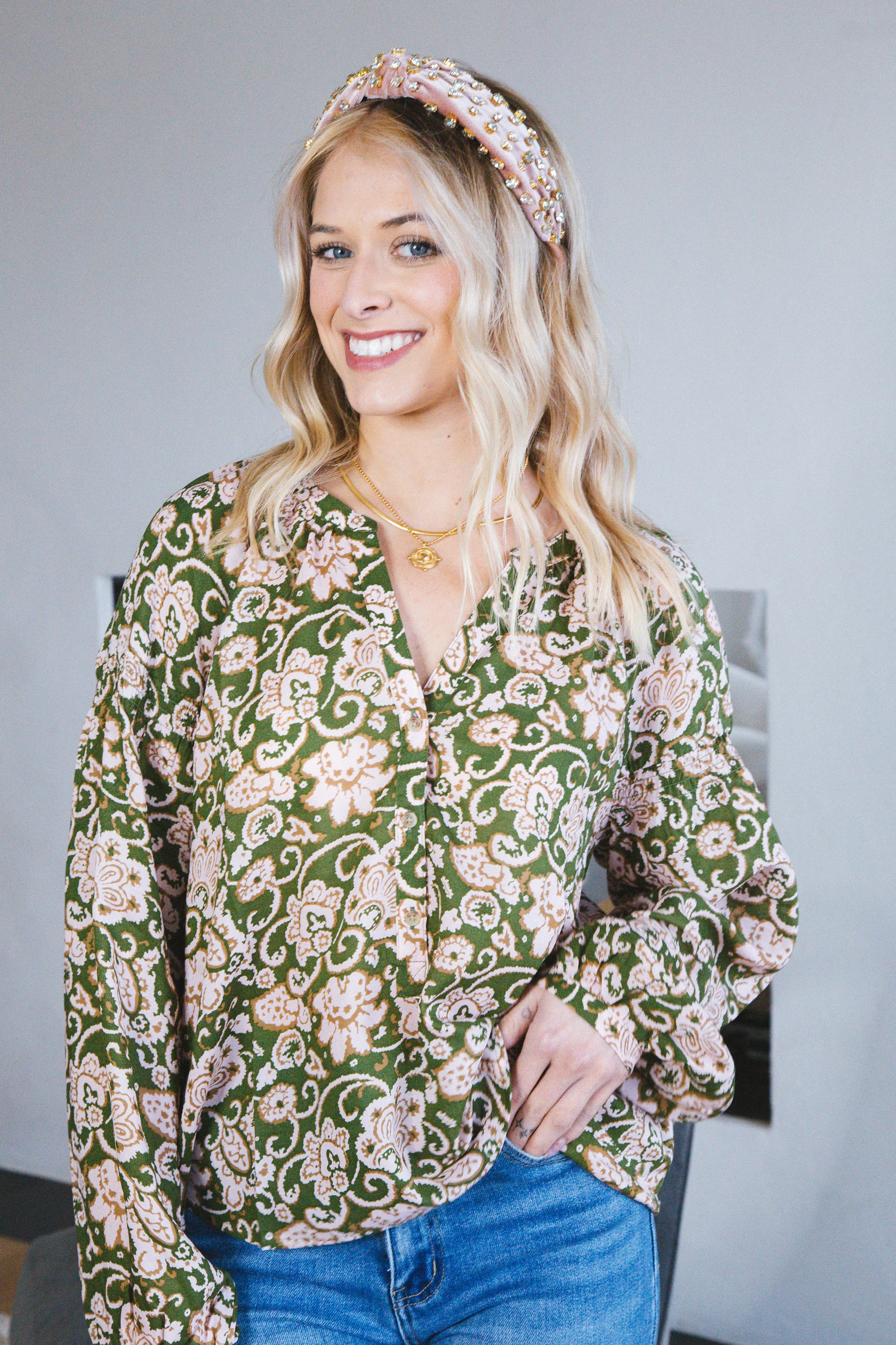 Sunday's Best Printed Blouse, Lush Flora | Sanctuary sold by North & Main Clothing Company product image thumbnail 2
