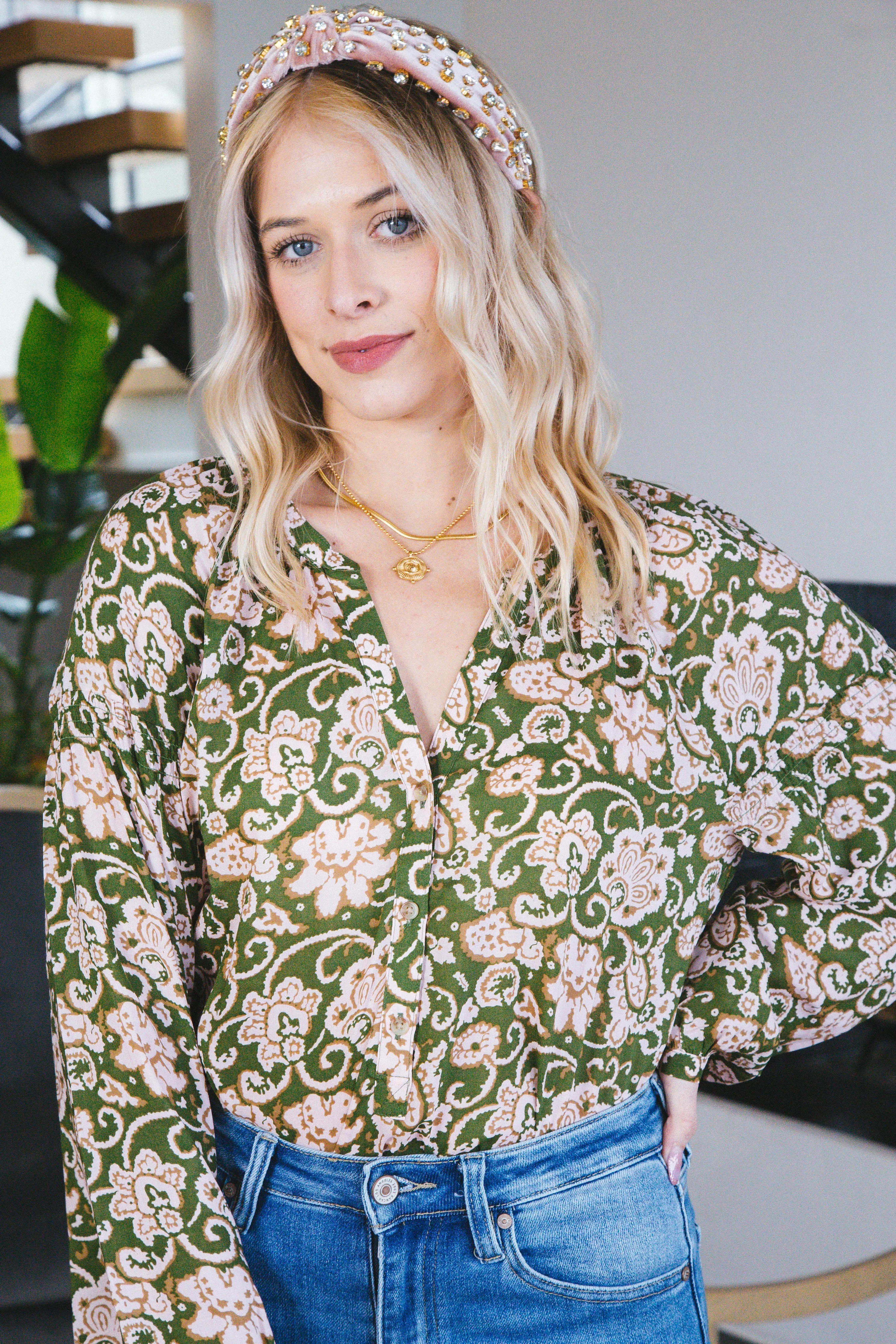 Sunday's Best Printed Blouse, Lush Flora | Sanctuary sold by North & Main Clothing Company product image thumbnail 3