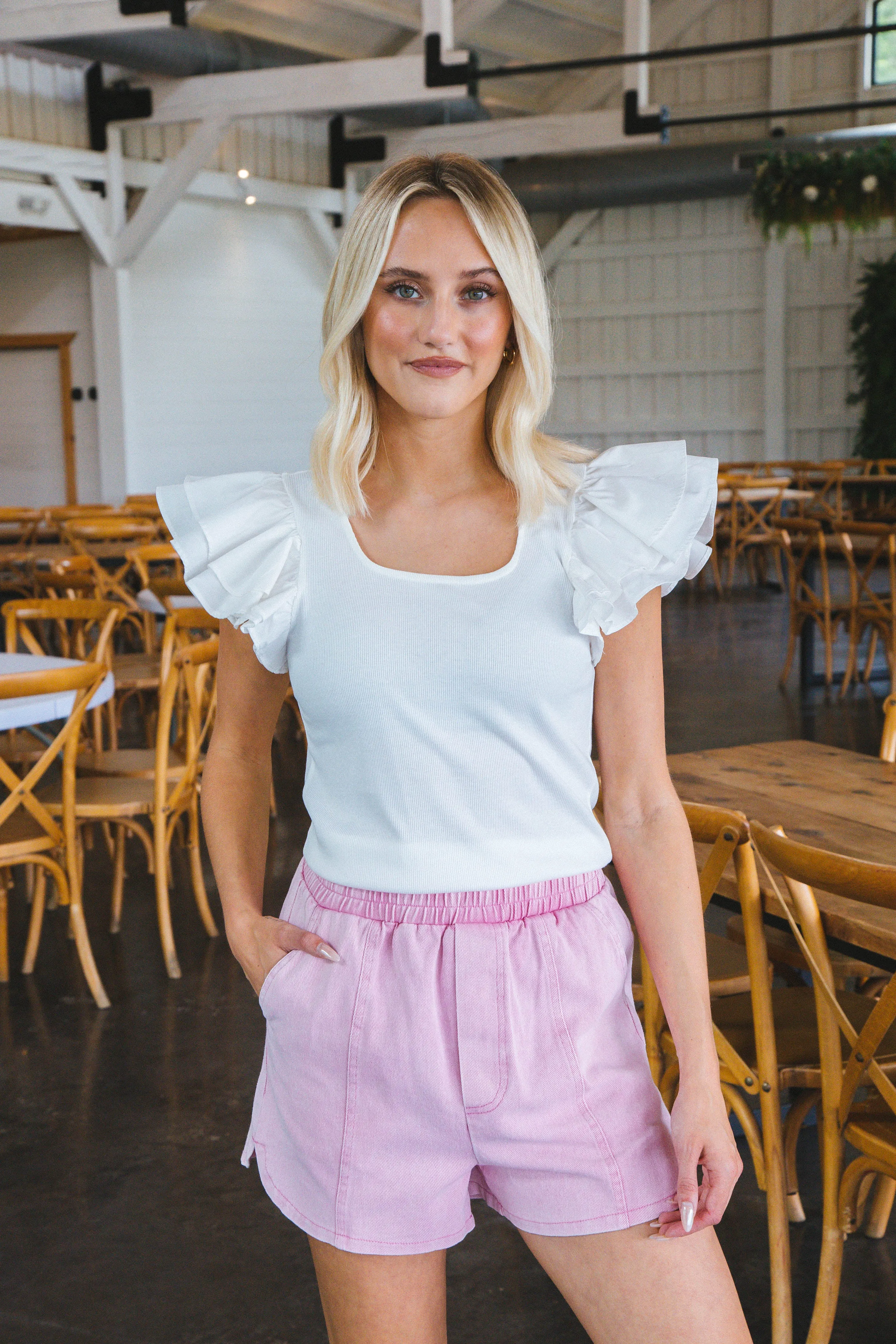 Maeve Rib Knit Top, Off White sold by North & Main Clothing Company product image thumbnail 4